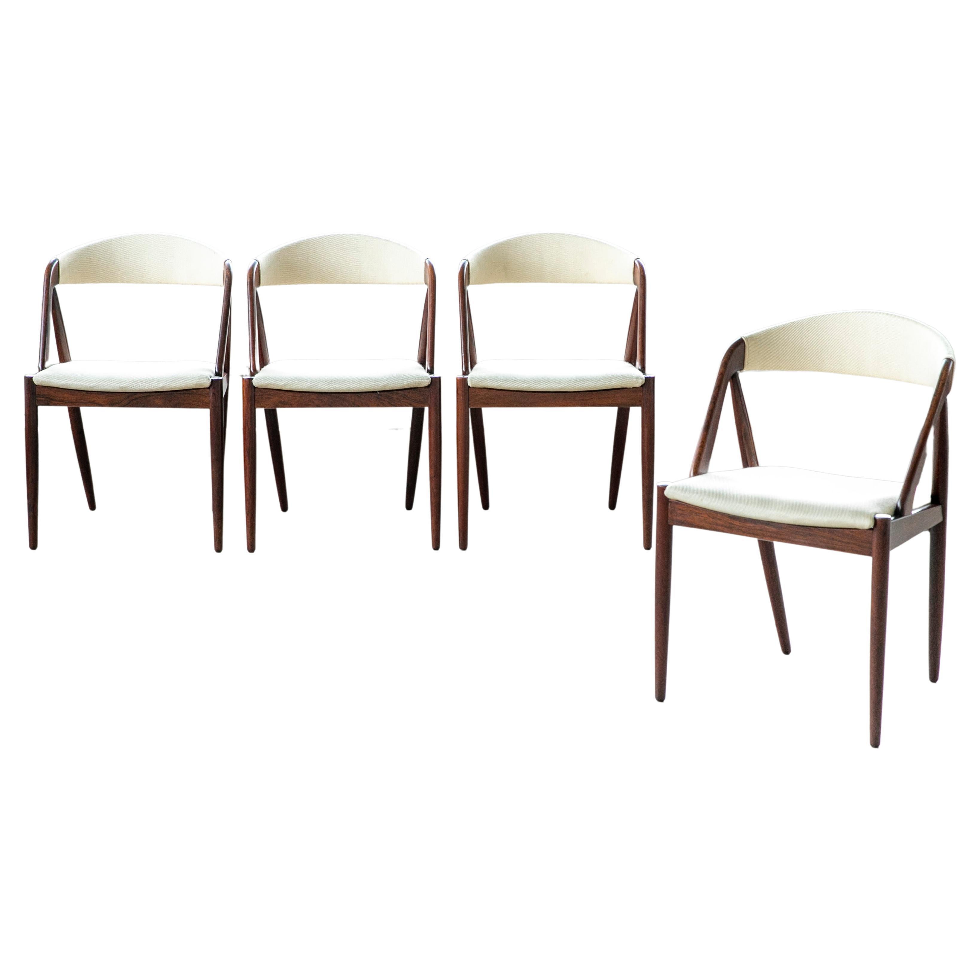 Set of 8 Kai Kristiansen Rosewood  Dining Chairs Model 31 for Schou Andersen