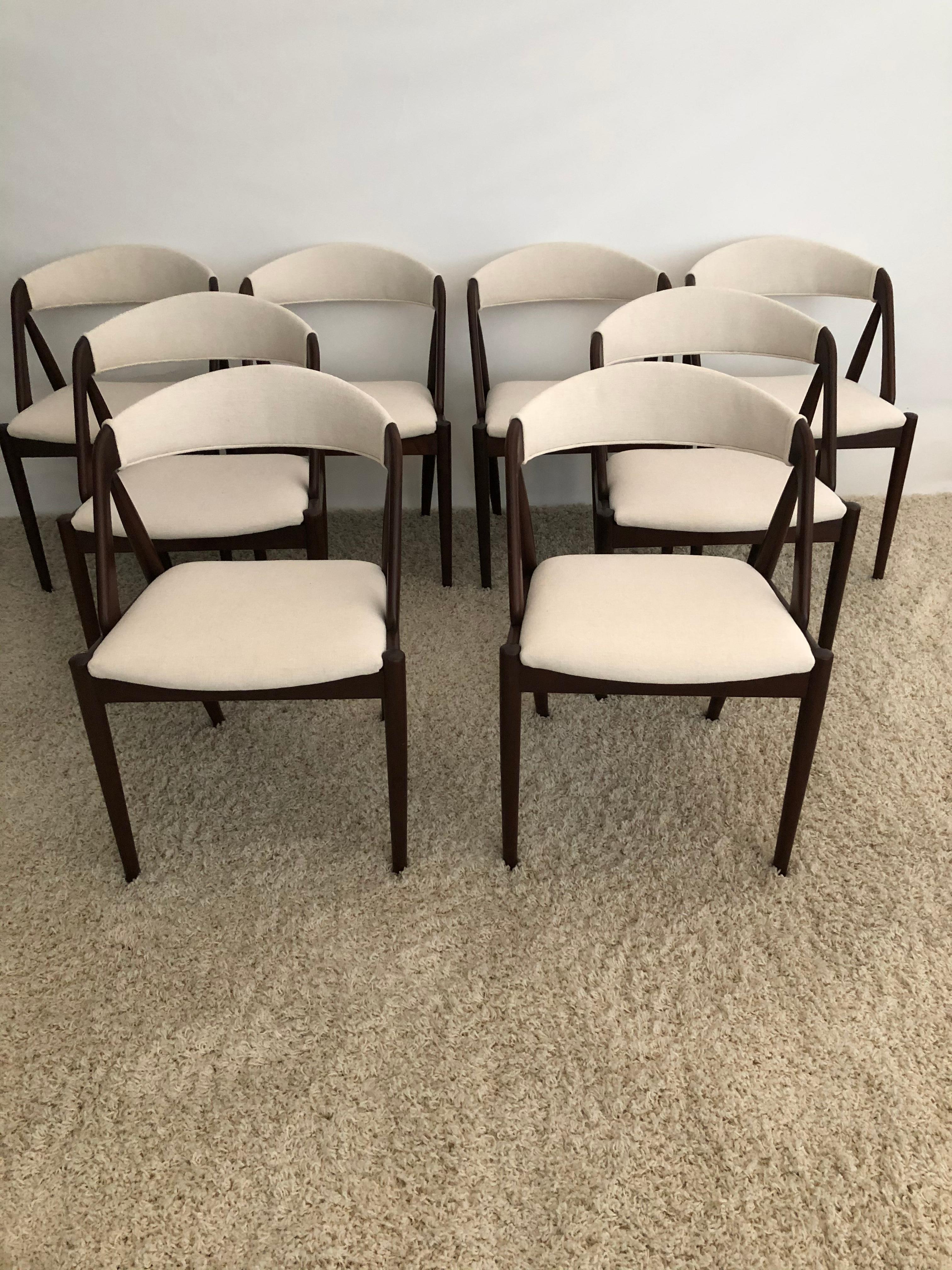 Mid-Century Modern Set of 8 Kia Kristiansen Dining Chairs for Raymor Co