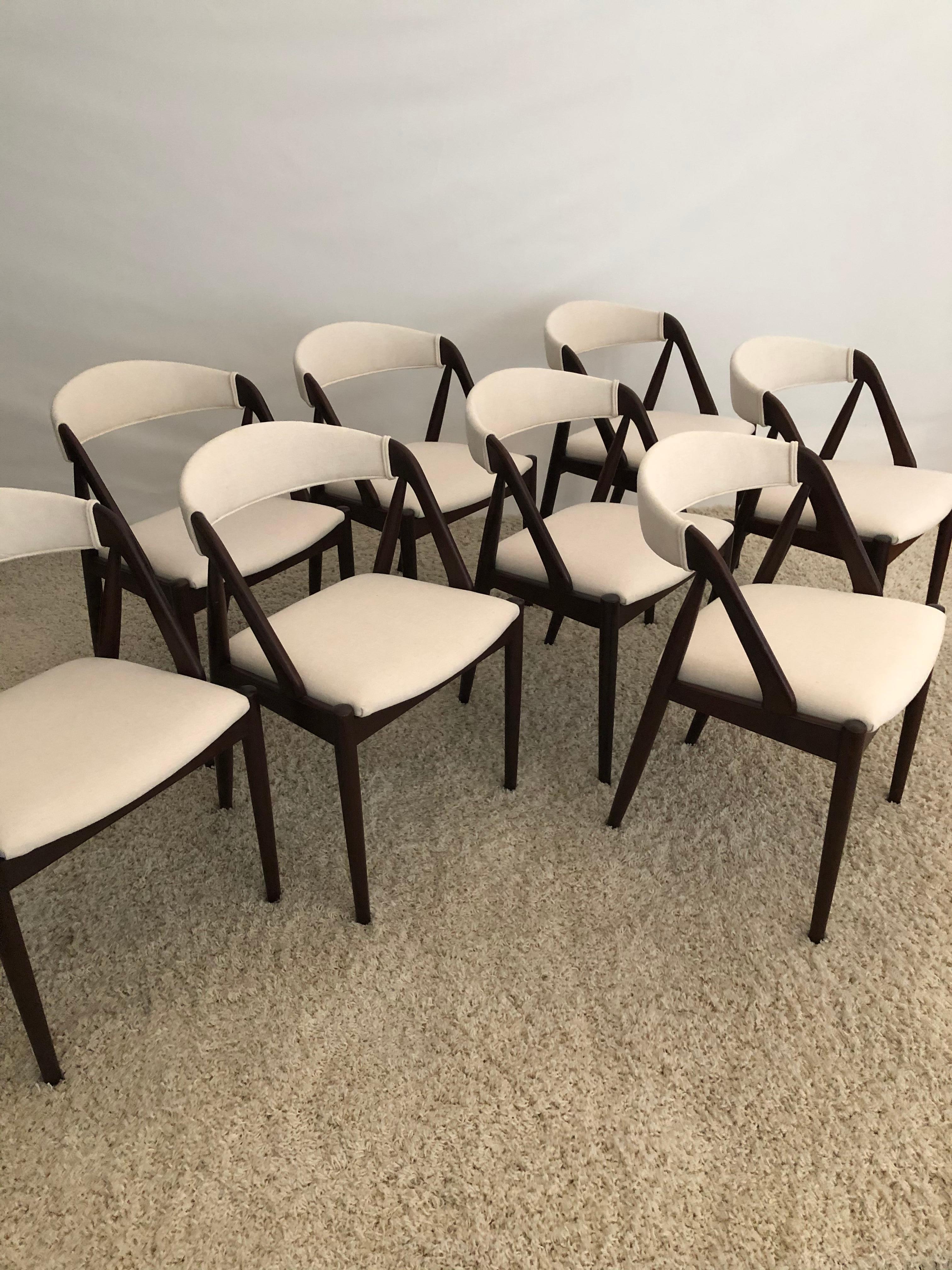 Danish Set of 8 Kia Kristiansen Dining Chairs for Raymor Co