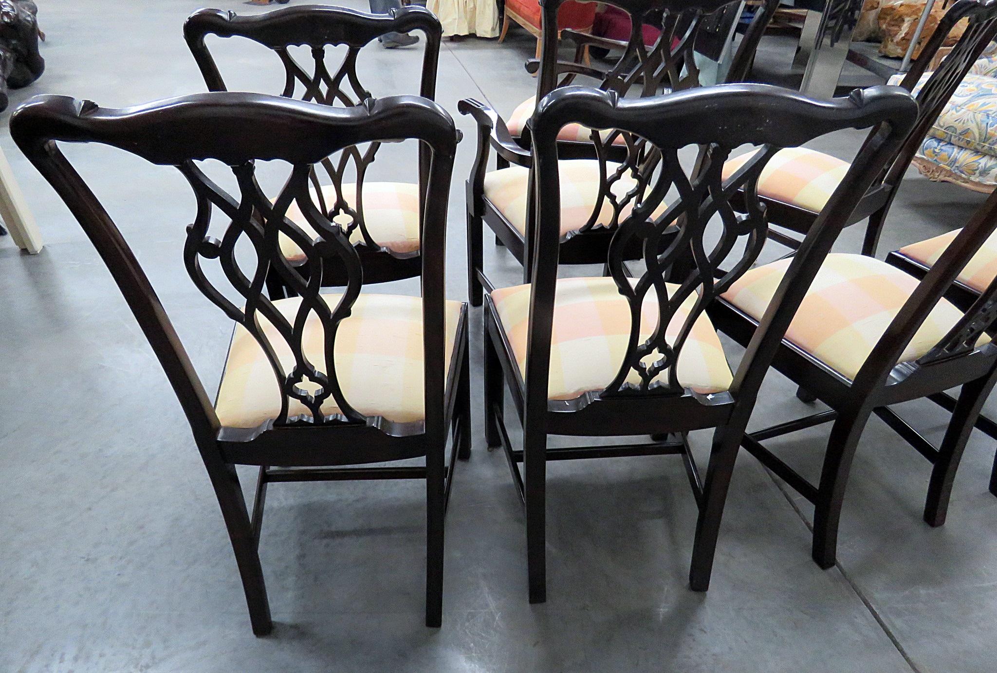20th Century Set of 8 Kindel Chippendale Style Dining Chairs
