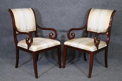 Set of 8 Kindel Regency Style Upholstered Dining Chairs, circa 1990