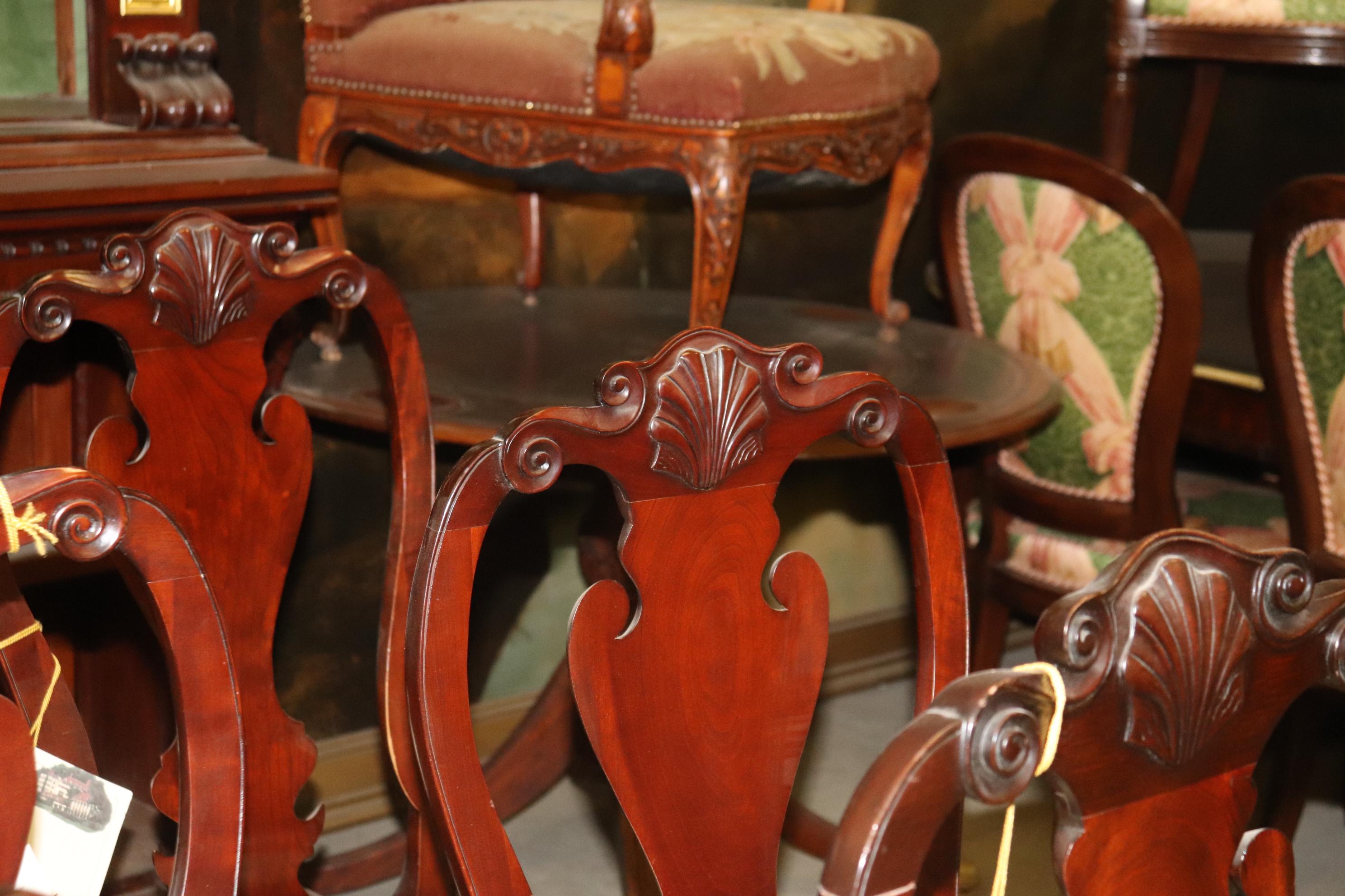   Set of 8 Kindel Winterthur Collection Solid Mahogany Dining Chairs  14