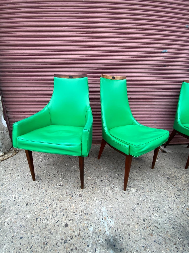 American Kipp Stewart for Calvin Mid Century Modern Dining Chairs Set of 8 For Sale