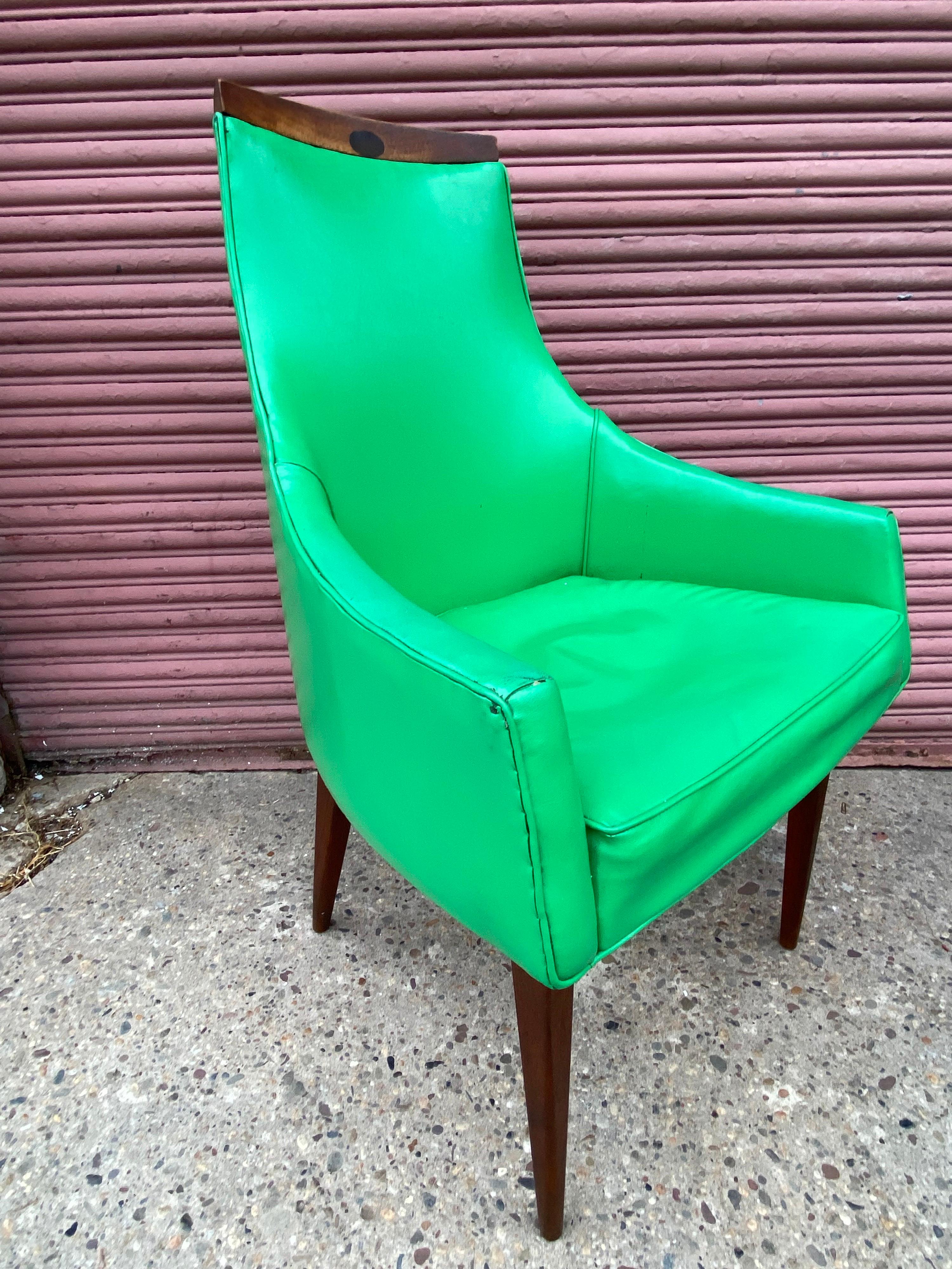 Kipp Stewart for Calvin Mid Century Modern Dining Chairs Set of 8 In Good Condition In Philadelphia, PA