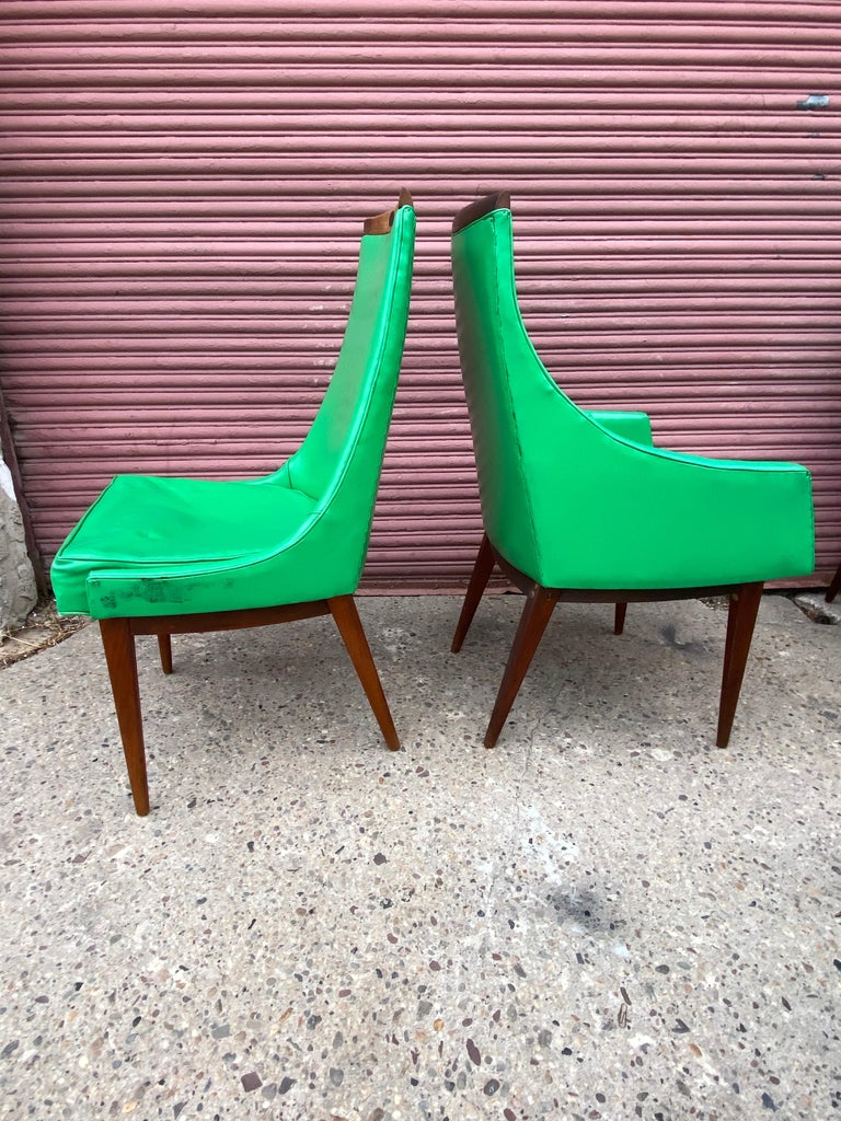 Upholstery Kipp Stewart for Calvin Mid Century Modern Dining Chairs Set of 8 For Sale
