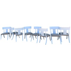 Set of 8 Klismos Wood Dining Chairs in Style of Stewart MacDougall