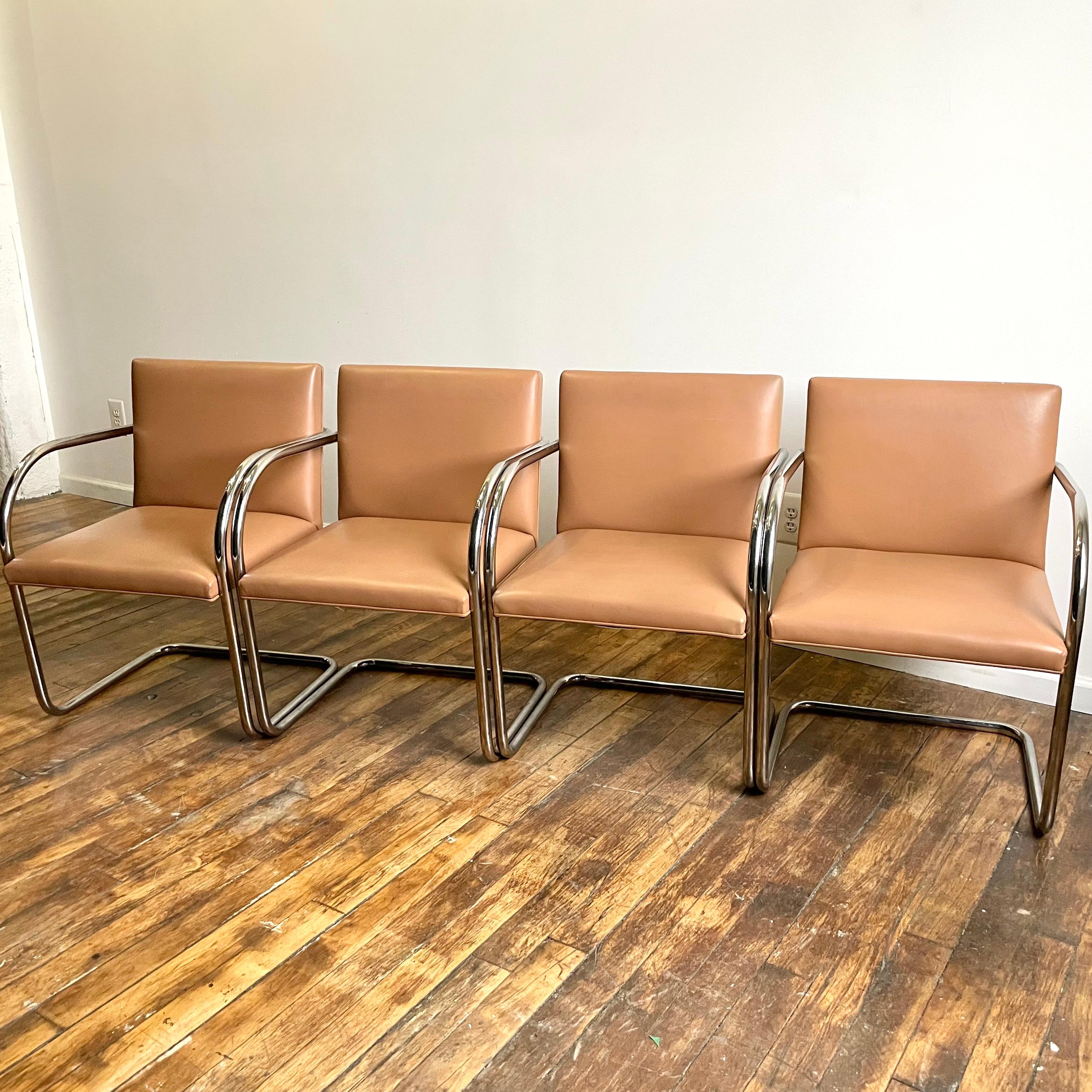 American Set of 8 - Knoll BRNO Leather Chairs