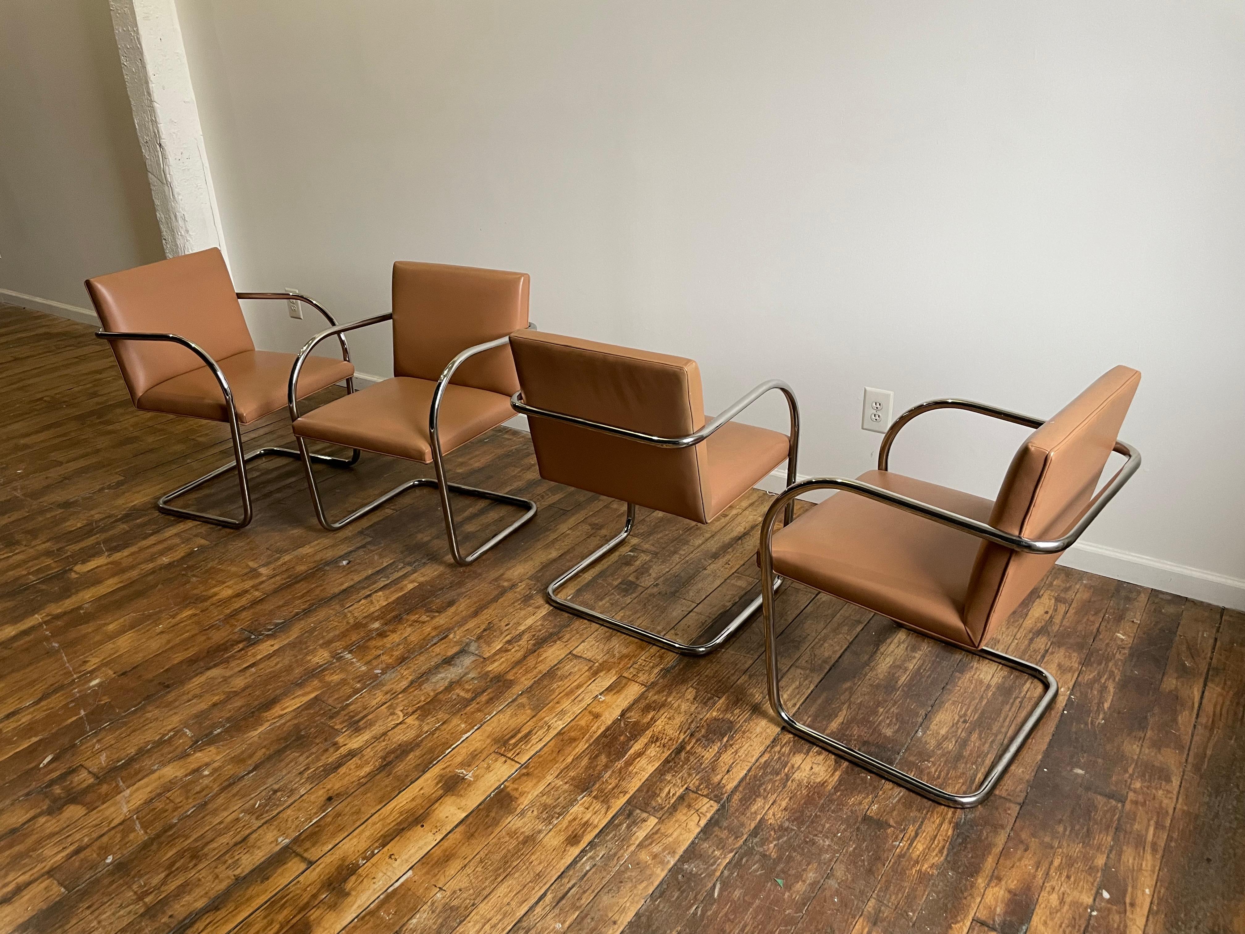 Set of 8 - Knoll BRNO Leather Chairs In Good Condition In New York, NY