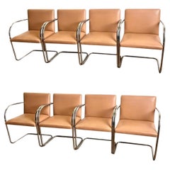 Ensemble de 8 chaises Knoll BRNO en cuir