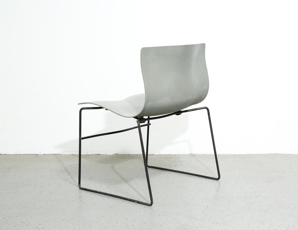 Set von 8 Knoll-Taschentuchstühlen von Massimo vignelli (Stahl) im Angebot