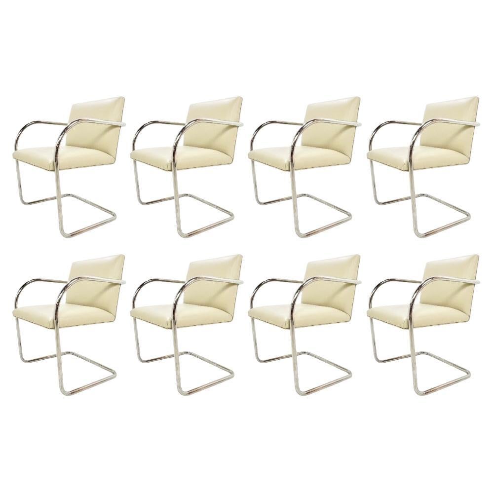 Set of 8 Knoll Tubular Brno Chairs For Sale