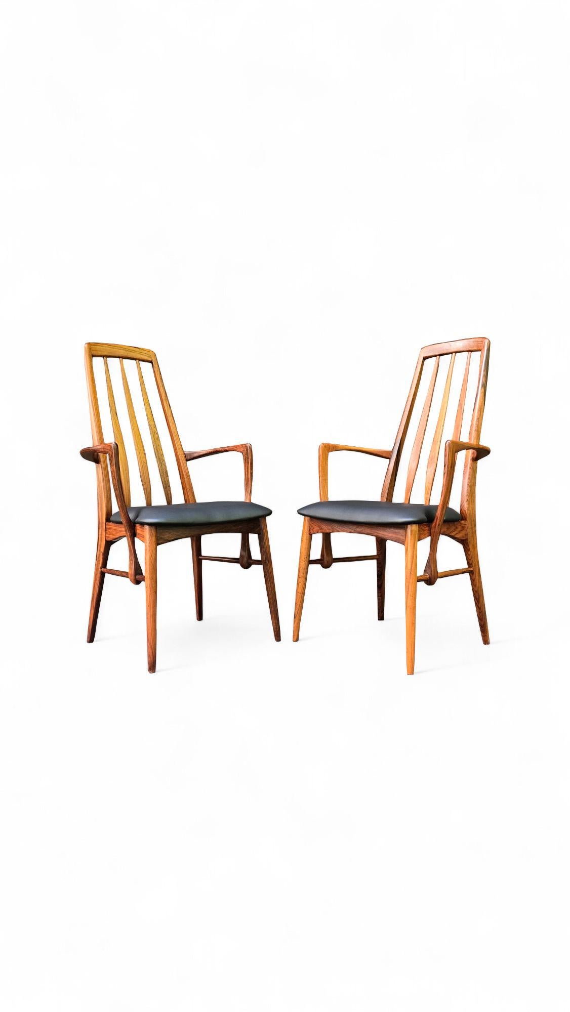 Ensemble de 8 chaises de salle à manger en bois de rose Koefoeds Hornslet Eva par Niels Koefoed en vente 1