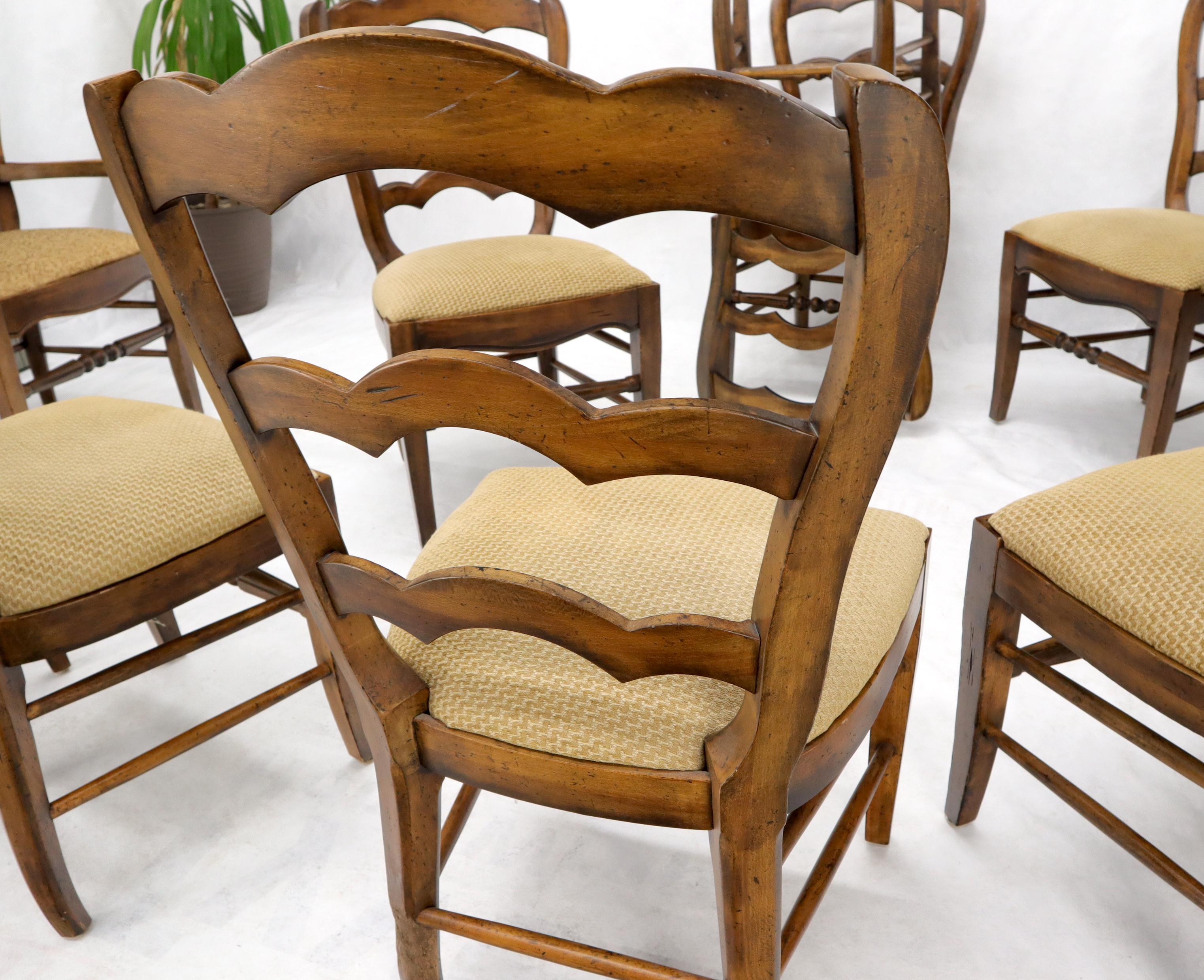 Set of 10 Ladder Back Colonial Spanish Side Dining Chairs by Henredon 3
