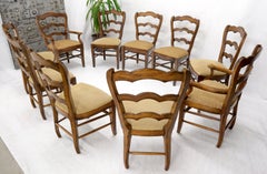 Set of 10 Ladder Back Colonial Spanish Side Dining Chairs by Henredon