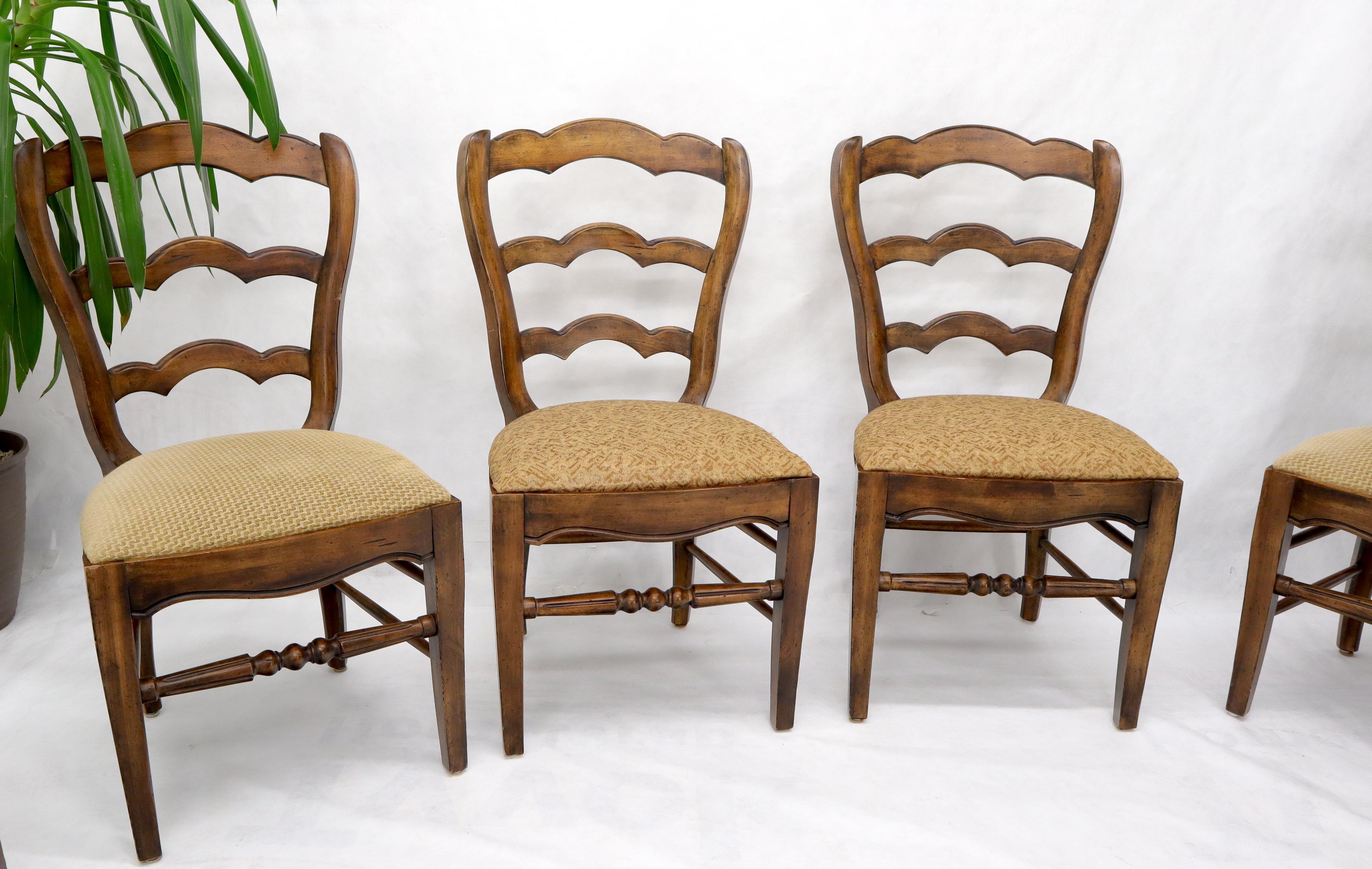 Pine Set of 10 Ladder Back Colonial Spanish Side Dining Chairs by Henredon