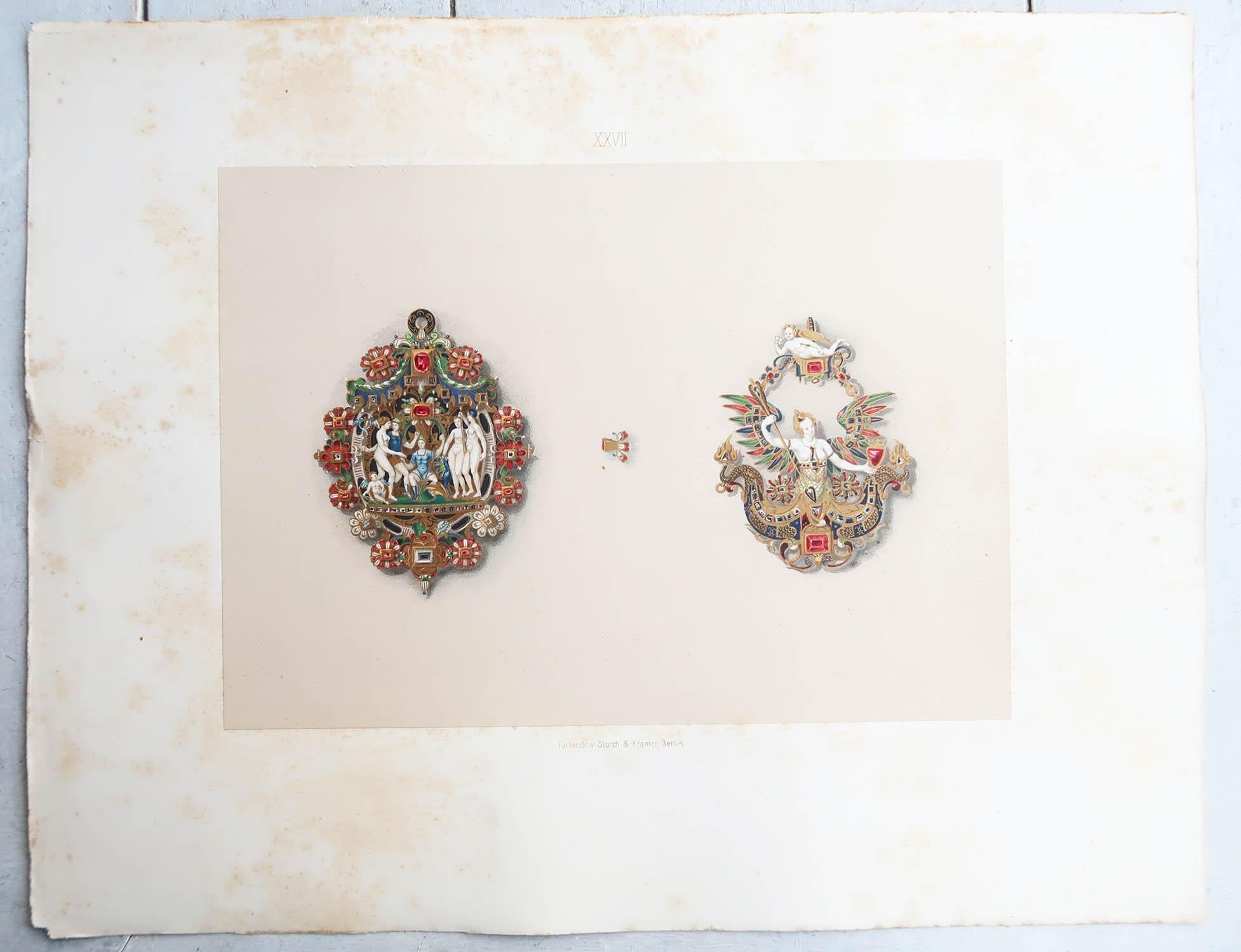 Set of 8 Large Antique Prints of European Renaissance Art Treasures. 1862 For Sale 1