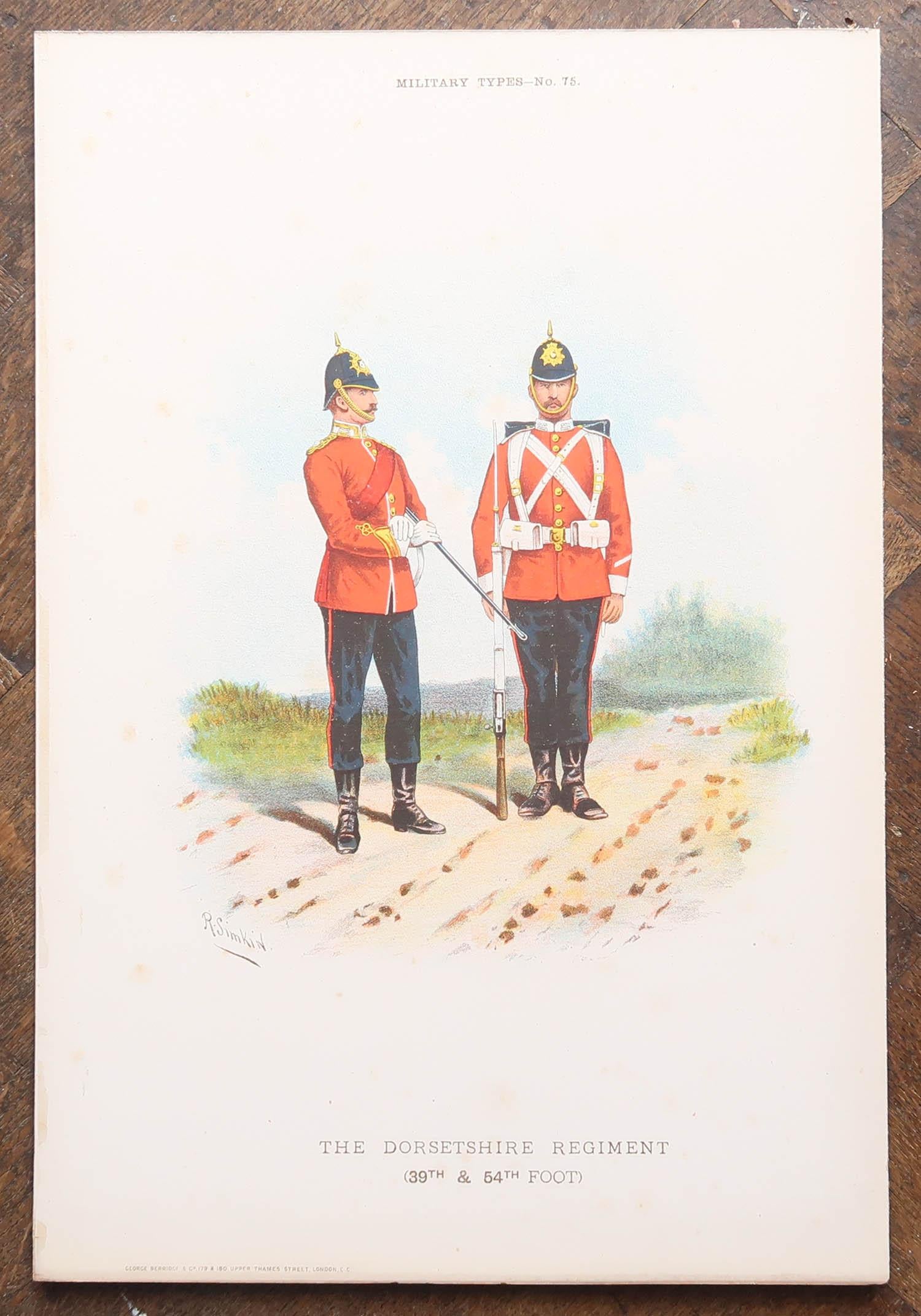 Paper Set of 8 Large Original Antique Prints of Gentlemen in Military Costume. C.1890 For Sale
