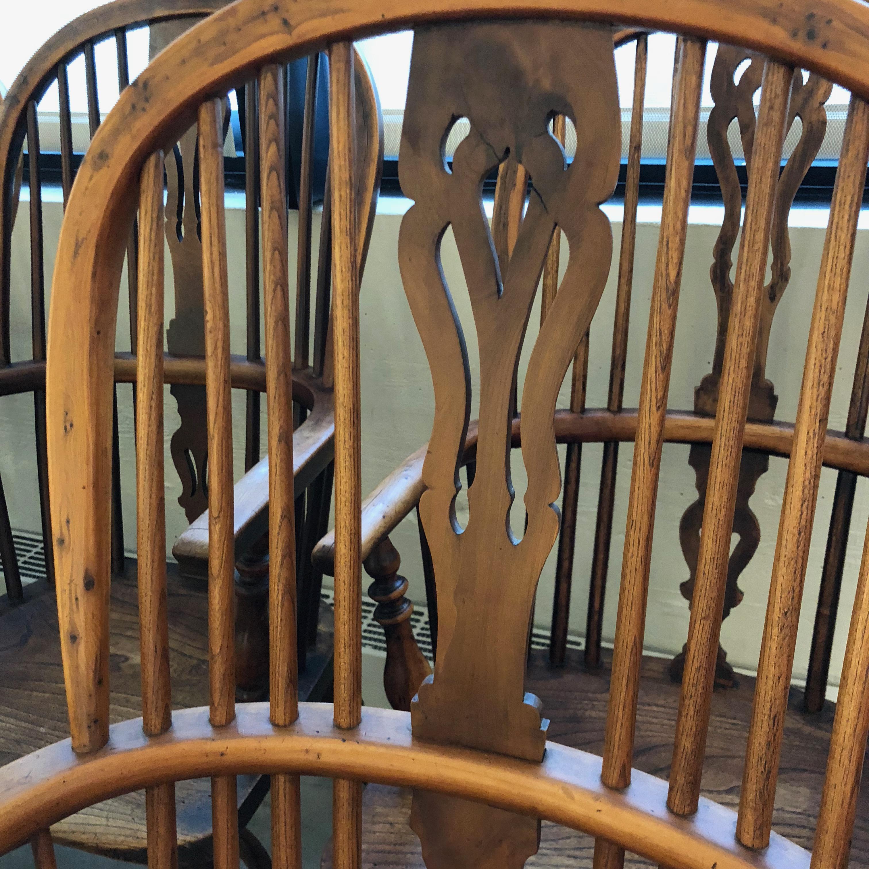 18th Century Set of 8 Late 18th-Early 19th Century Yew Wood Dining Chairs