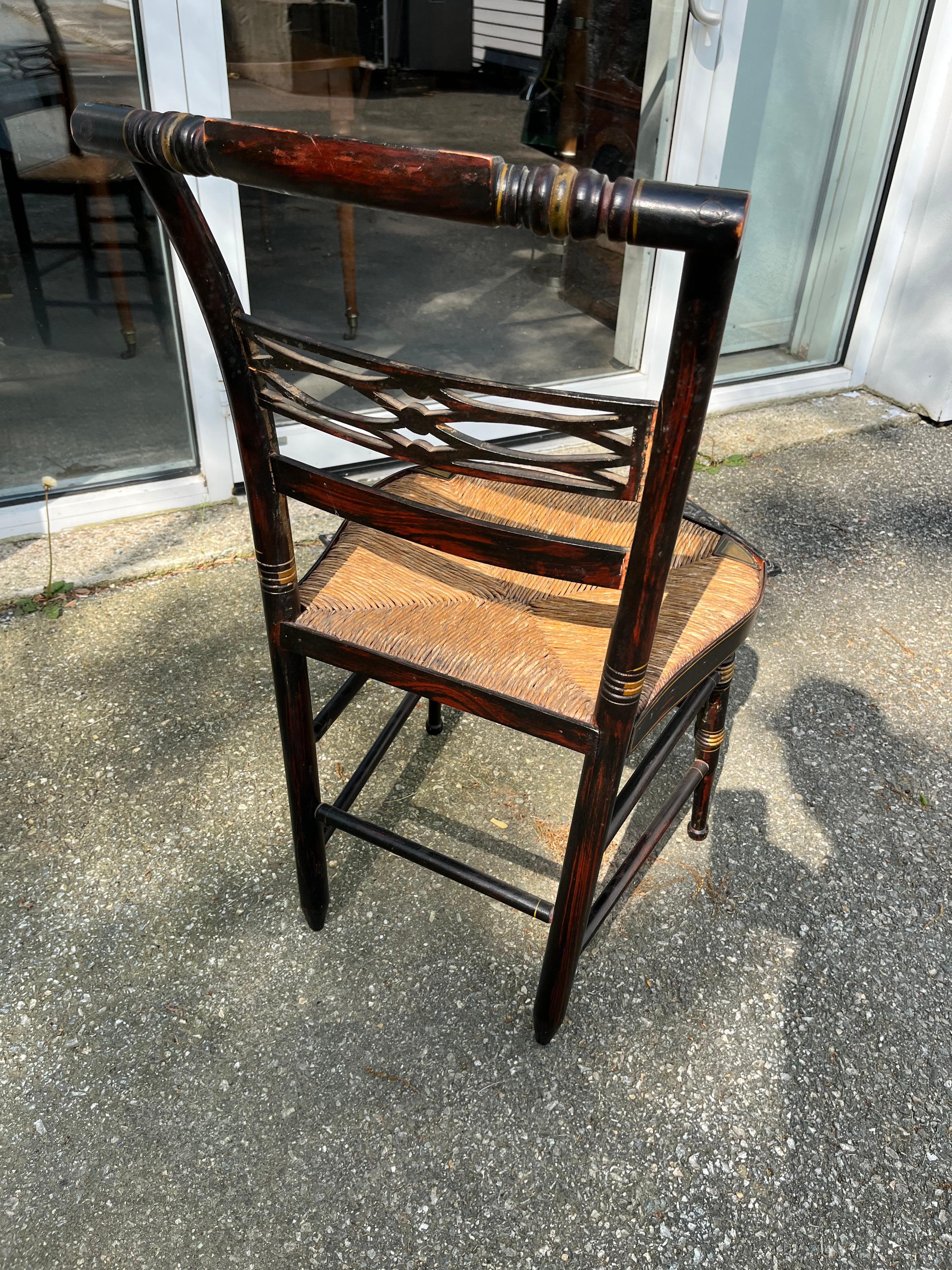 Set of 8 Late Federal Period Hitchcock Chairs 2