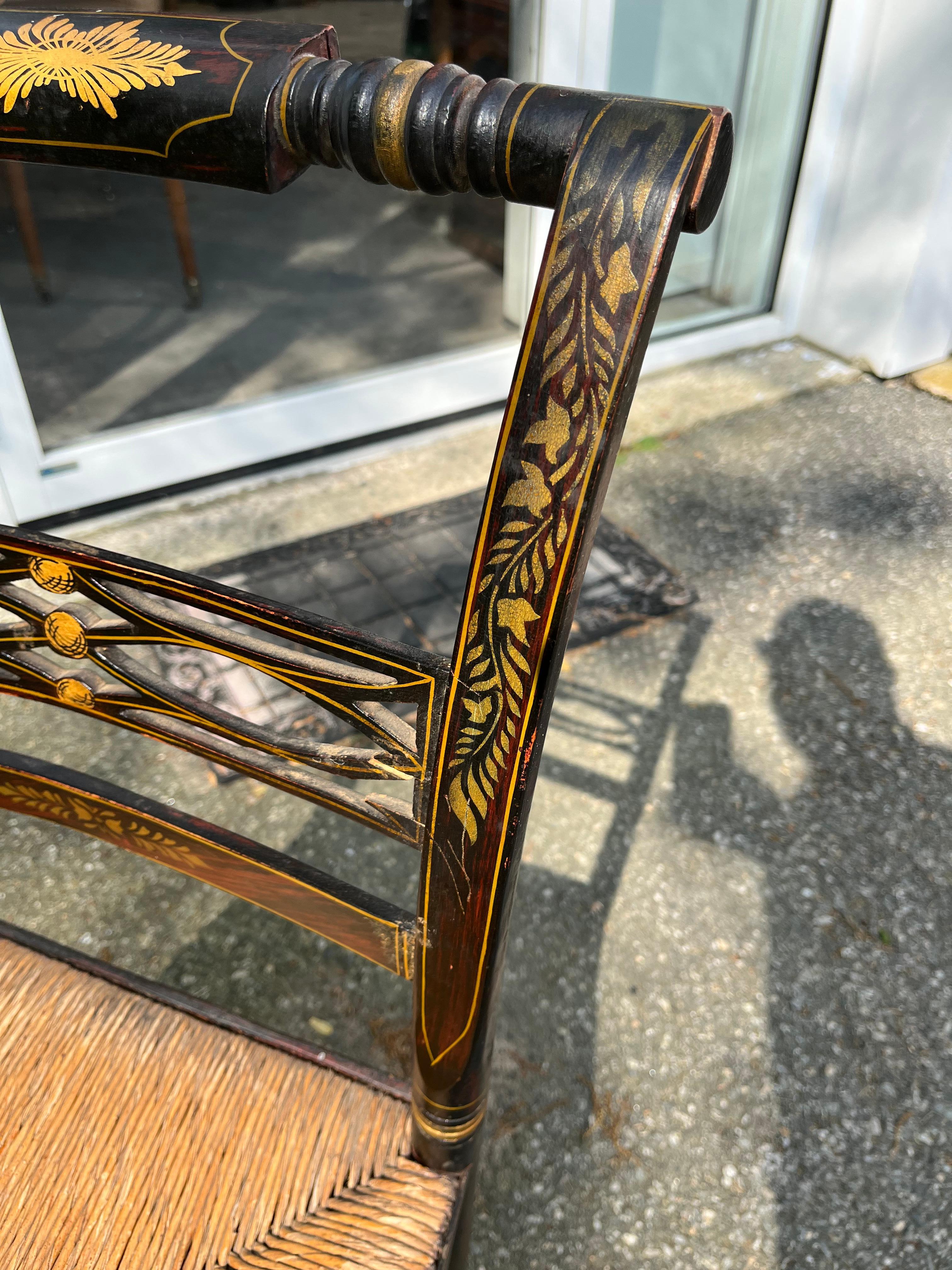 Set of 8 Late Federal Period Hitchcock Chairs 5