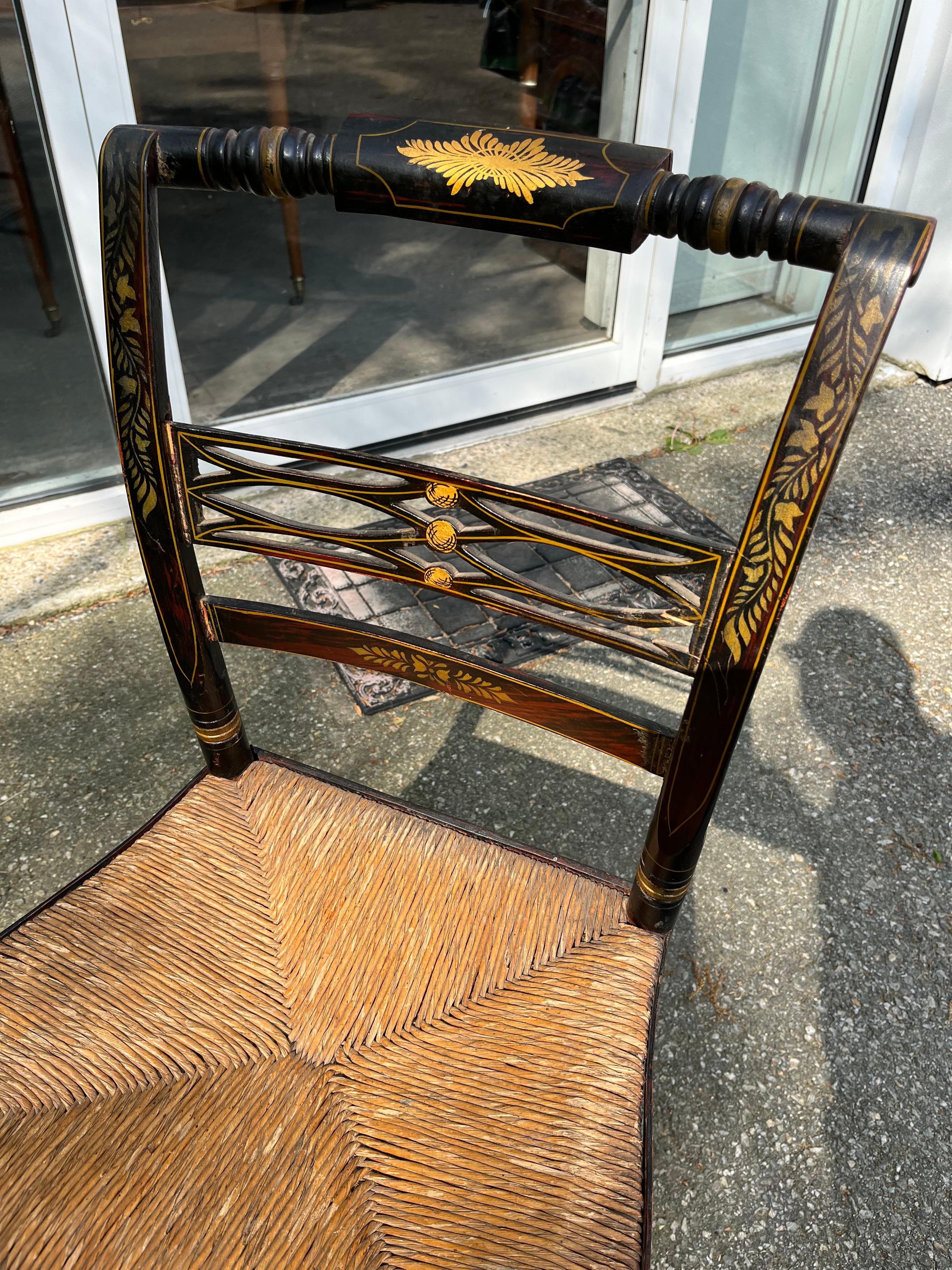 Set of 8 Late Federal Period Hitchcock Chairs 6
