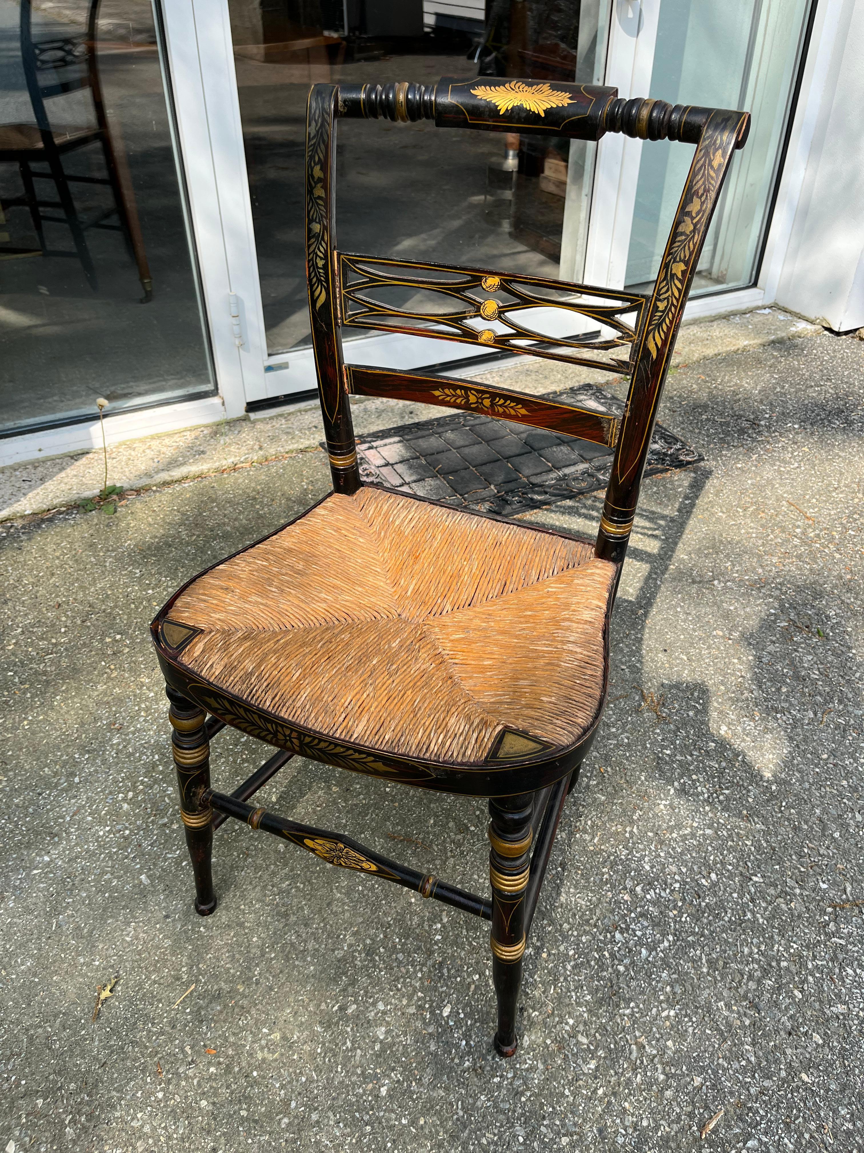 Set of 8 Late Federal Period Hitchcock Chairs 7