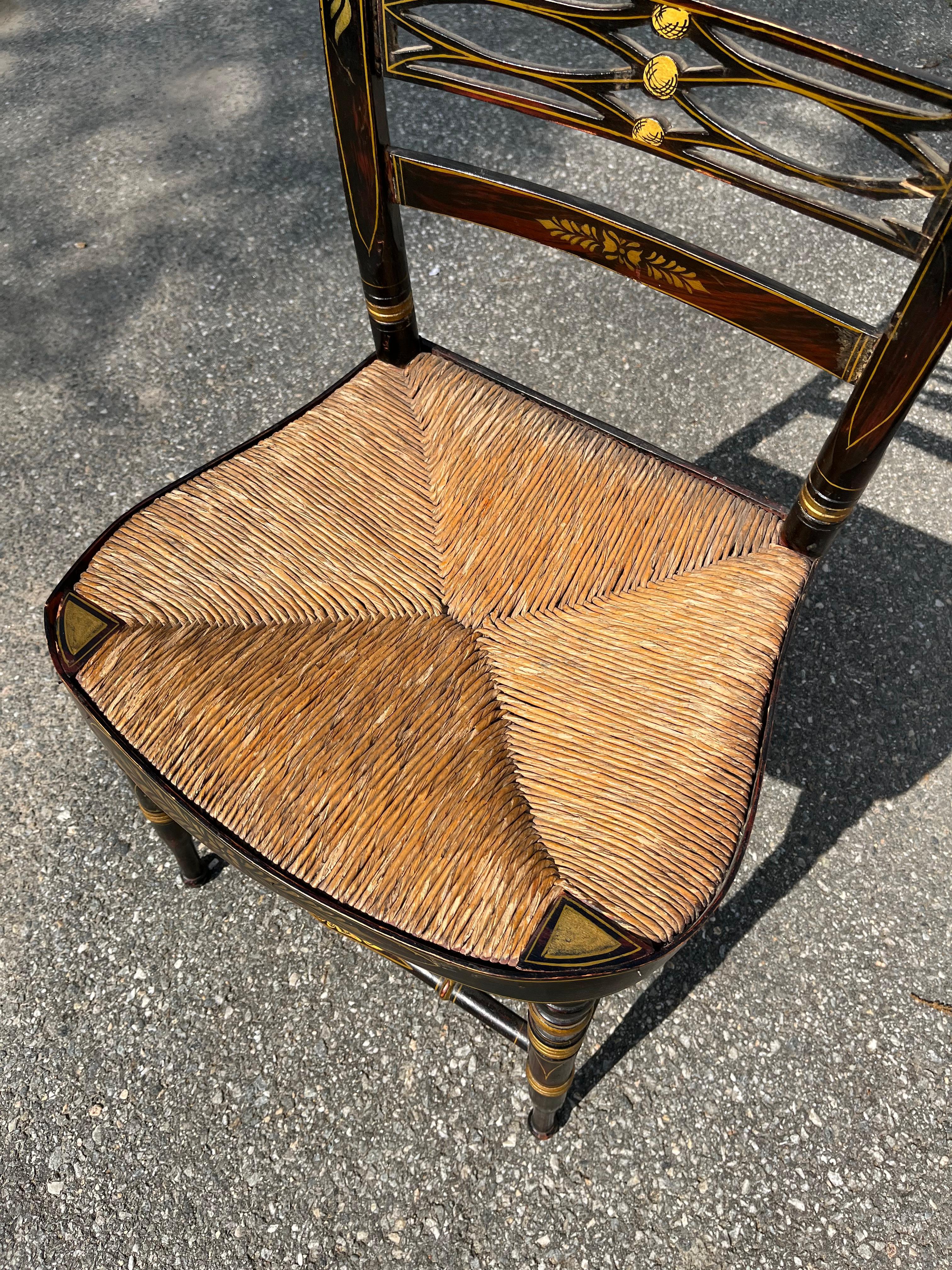 Set of 8 Late Federal Period Hitchcock Chairs 9
