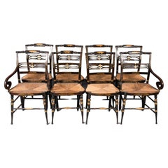 Set of 8 Late Federal Period Hitchcock Chairs