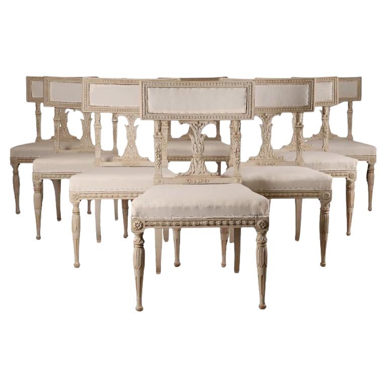 Set of 8 Late Gustavian Chairs attributed to Ephraim Ståhl