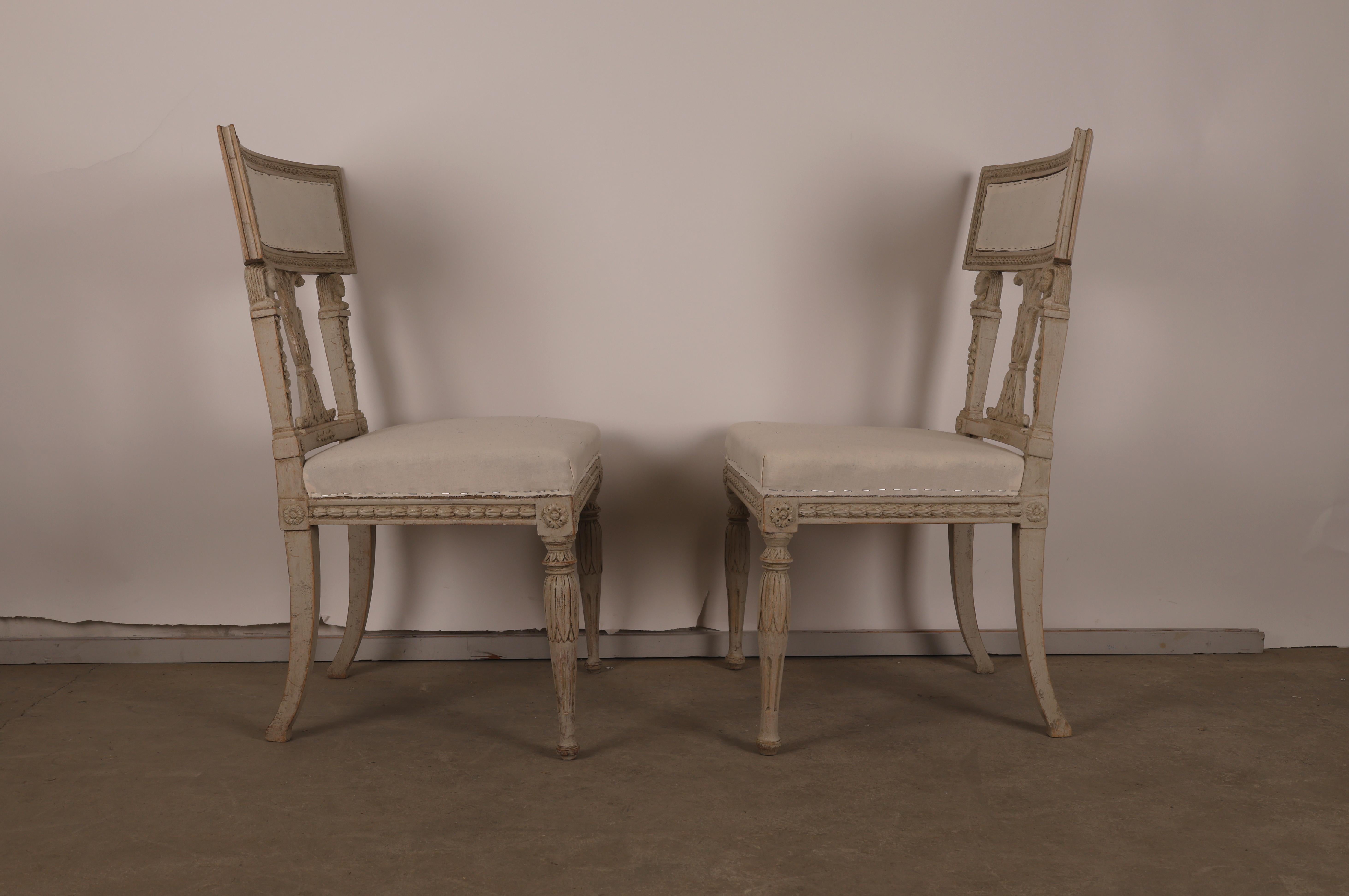 19th Century Set of 8 Late Gustavian Chairs attributed to Ephraim Ståhl