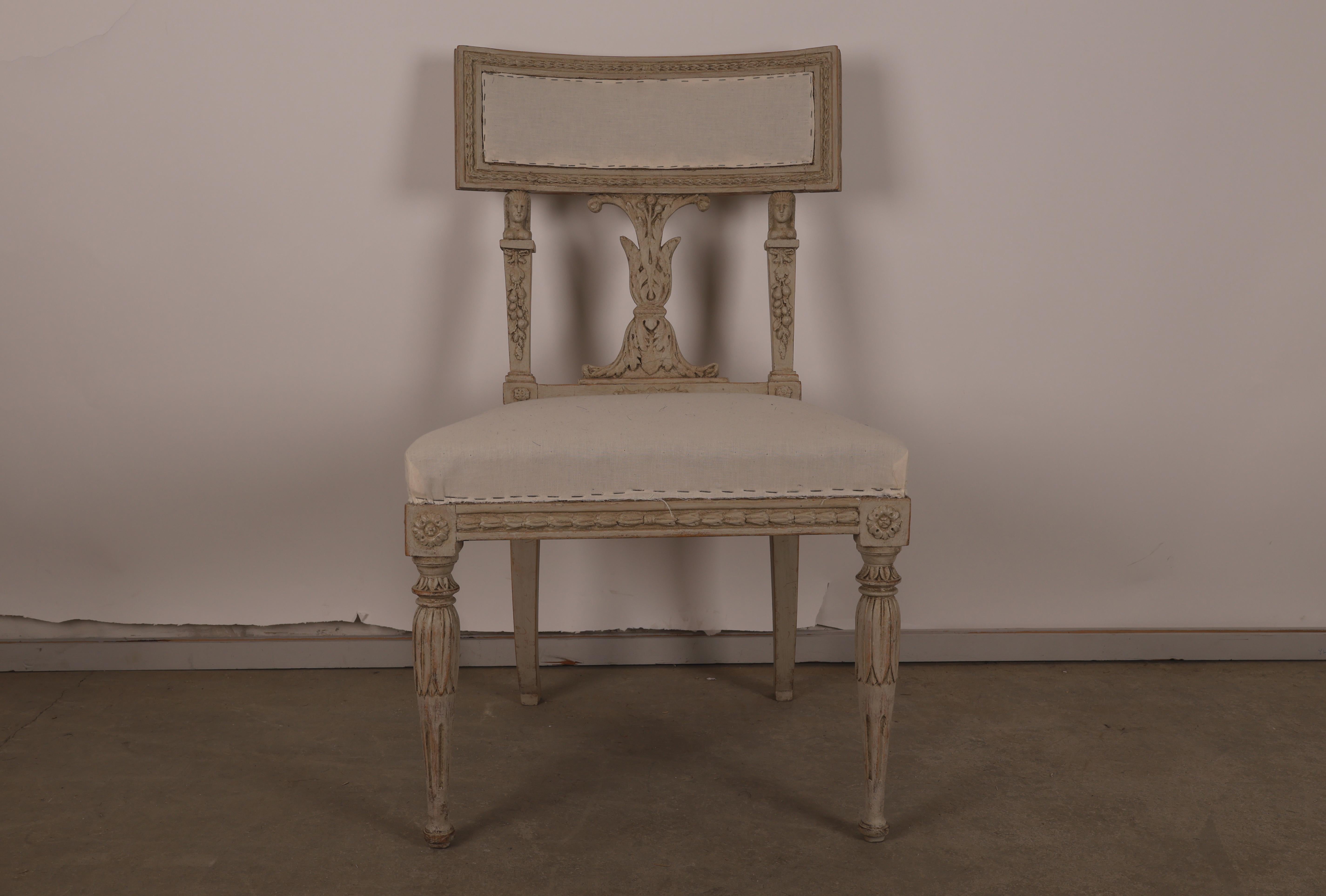 Wood Set of 8 Late Gustavian Chairs attributed to Ephraim Ståhl