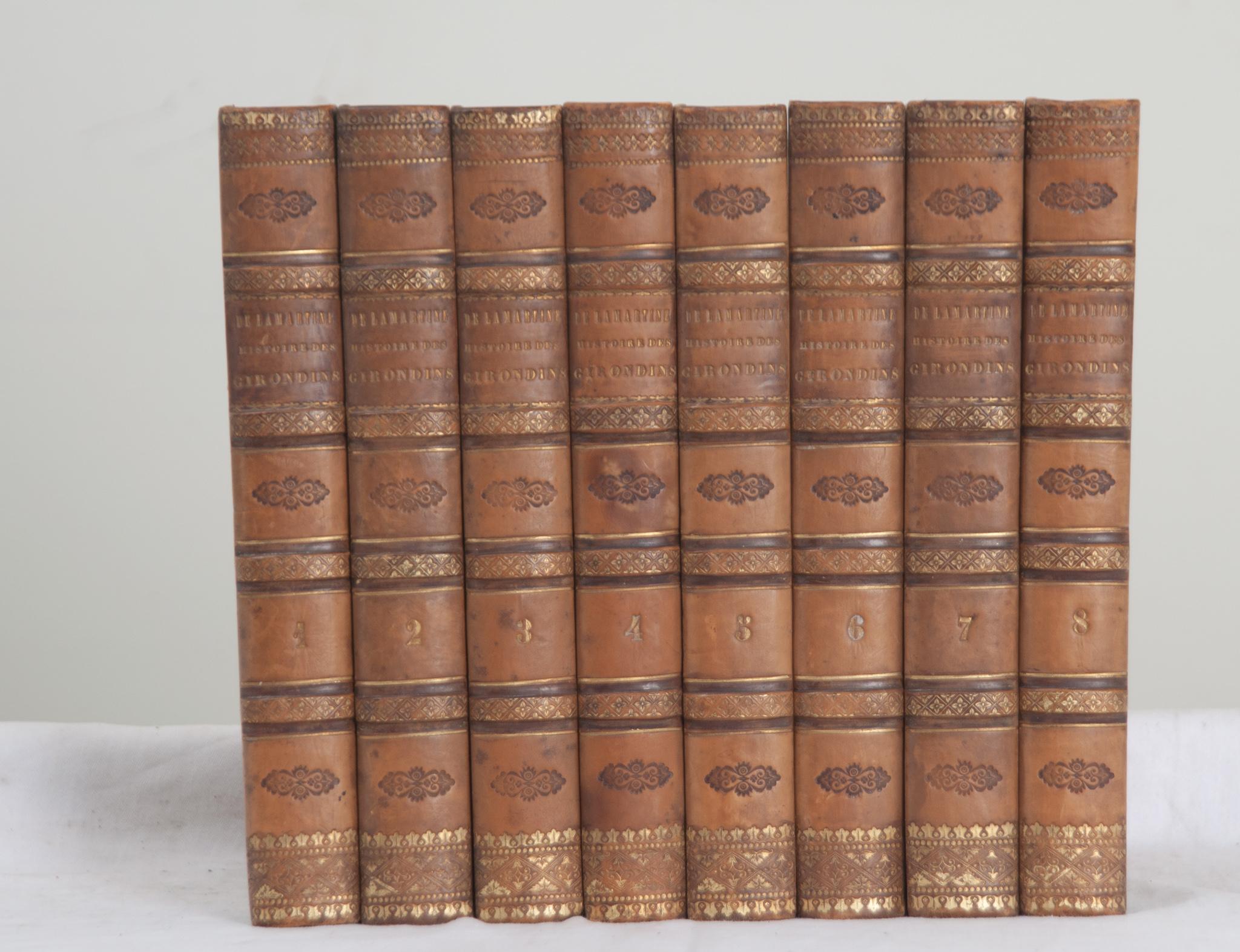 Other Set of 8 Leather-Bound Books by A. de Lamartine