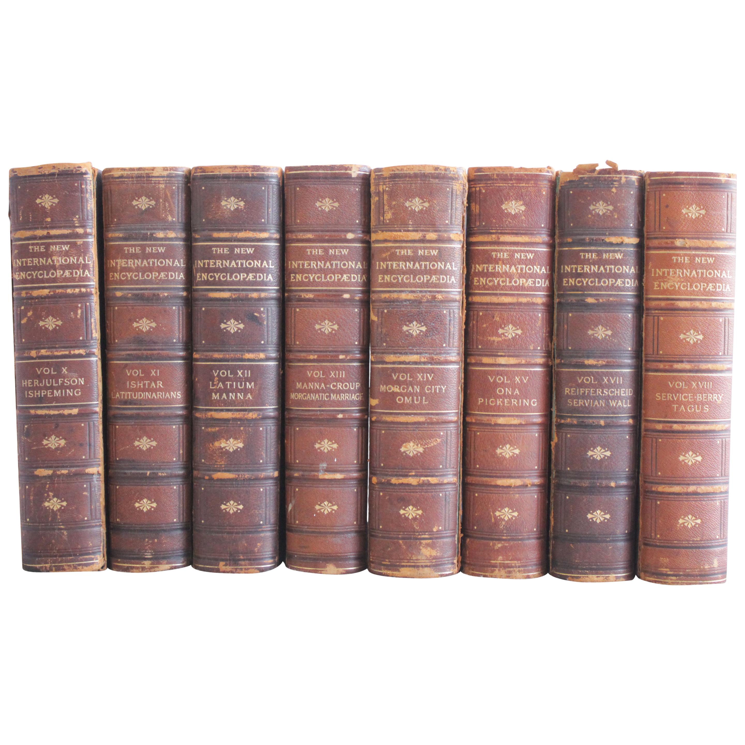 Set of 8 Leather Bound Encyclopedia