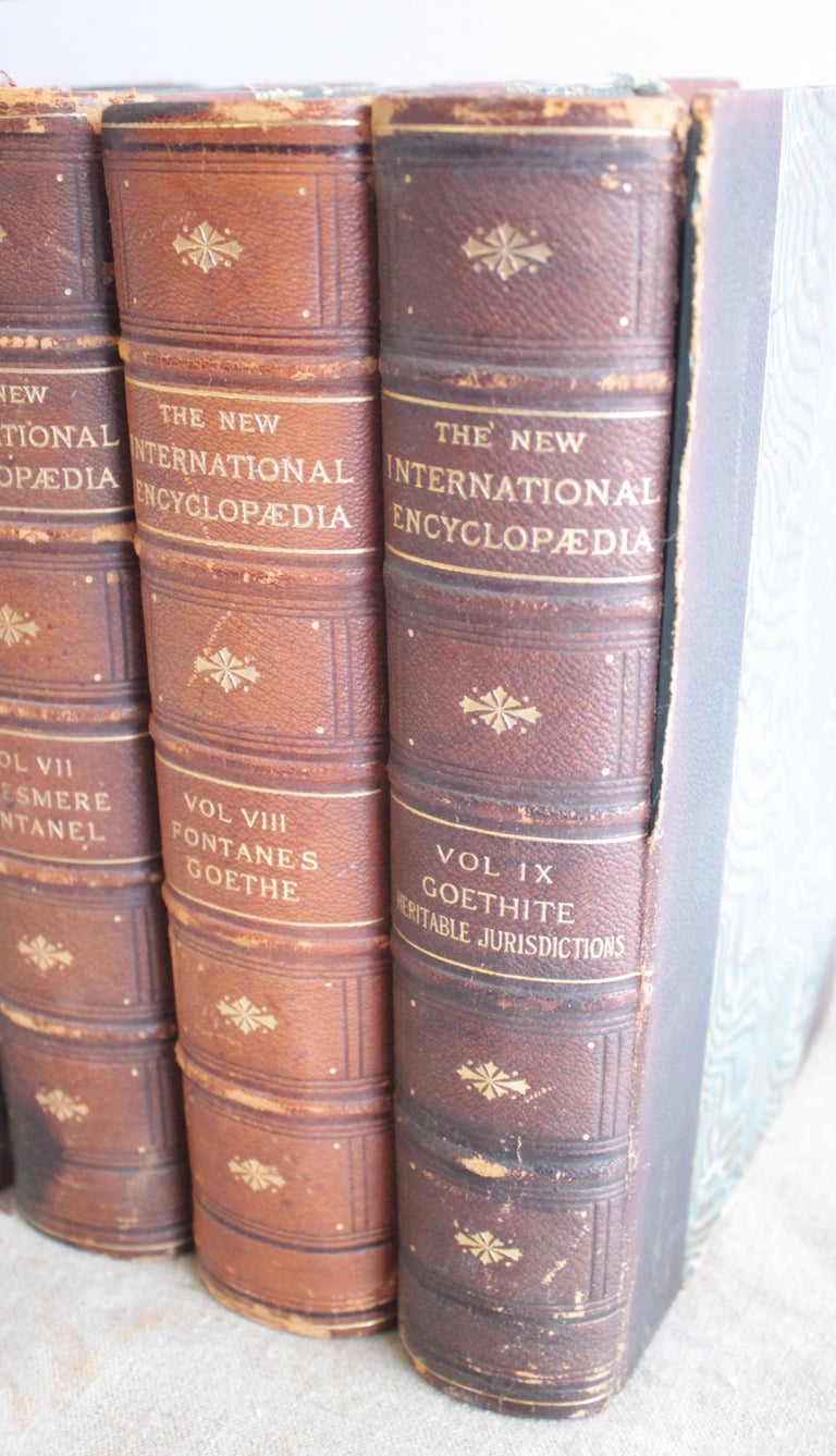 Set of 8 Leather Bound Encyclopaedia Volumes 2 through 9 For Sale at ...