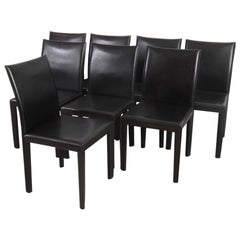 Set of 8 Leather Mondo Side Chairs By Maria Yee