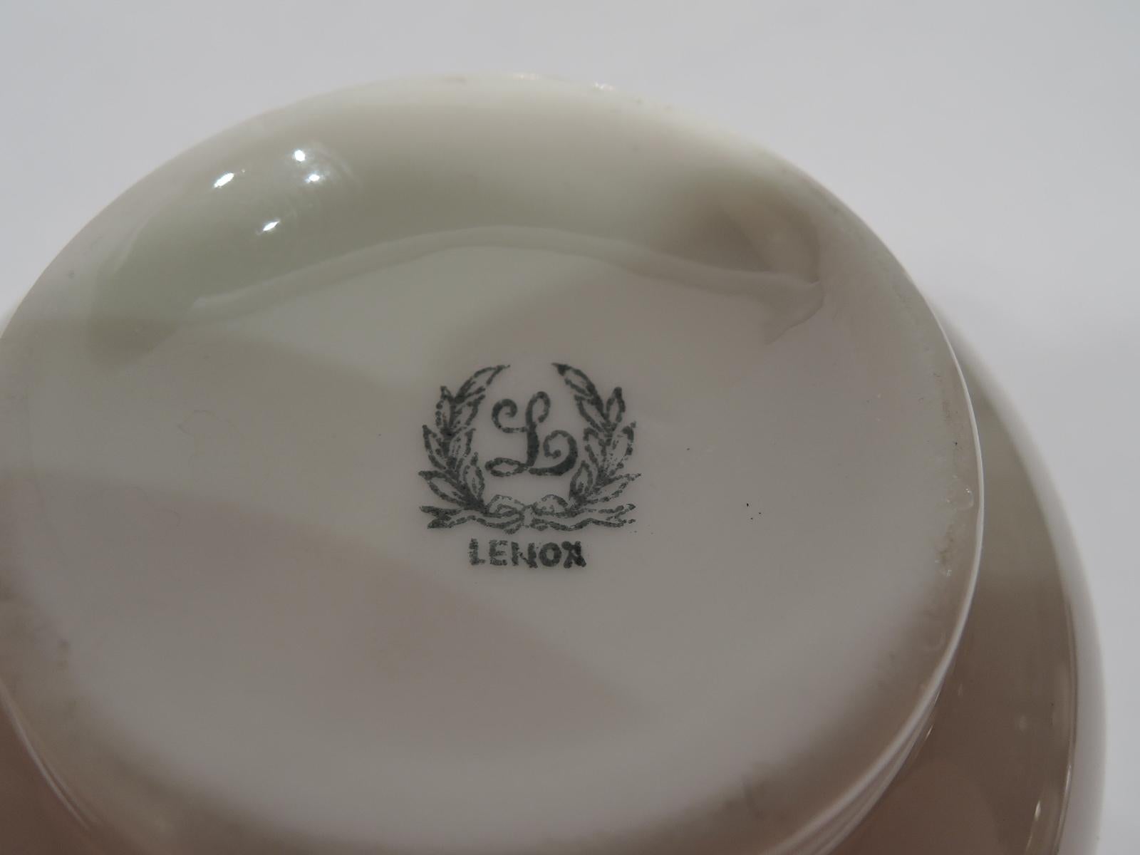 Set of 8 Lenox Porcelain Bouillon Bowls in Tiffany Sterling Silver Holders (Sterlingsilber)