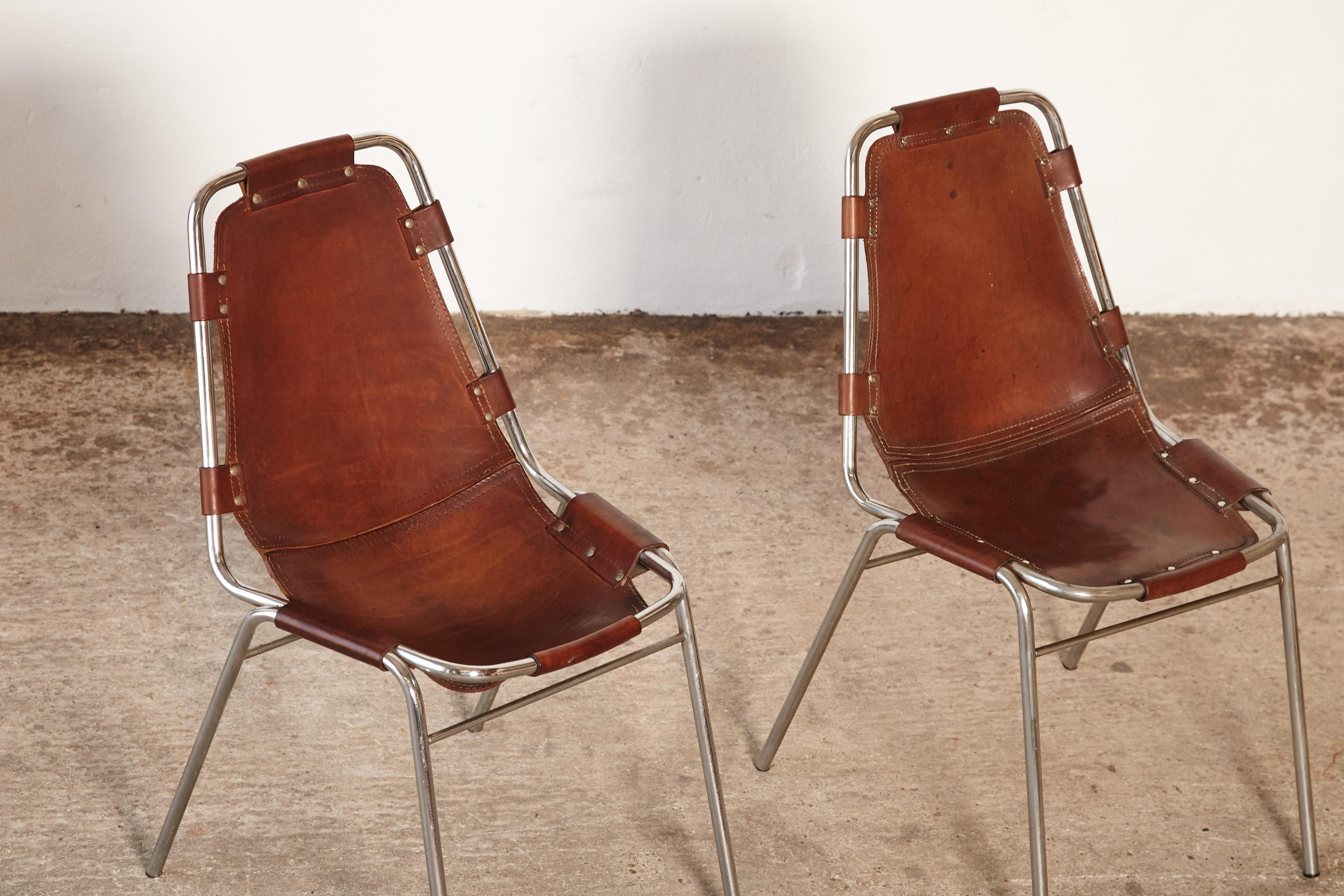 Set of 8 'Les Arcs' Chairs Selected by Charlotte Perriand, France / Italy, 1970s 5