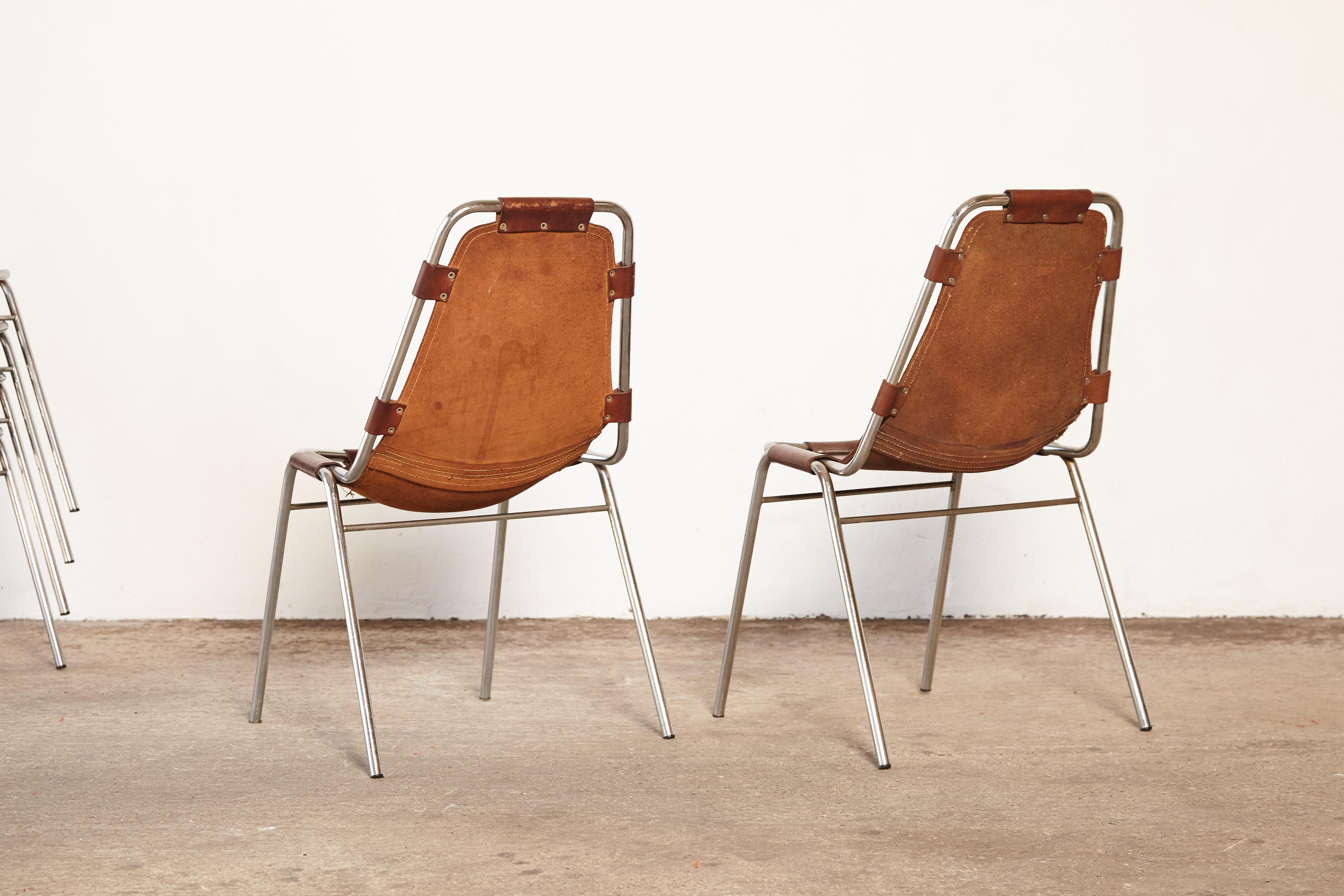Set of 8 'Les Arcs' Chairs Selected by Charlotte Perriand, France / Italy, 1970s 6