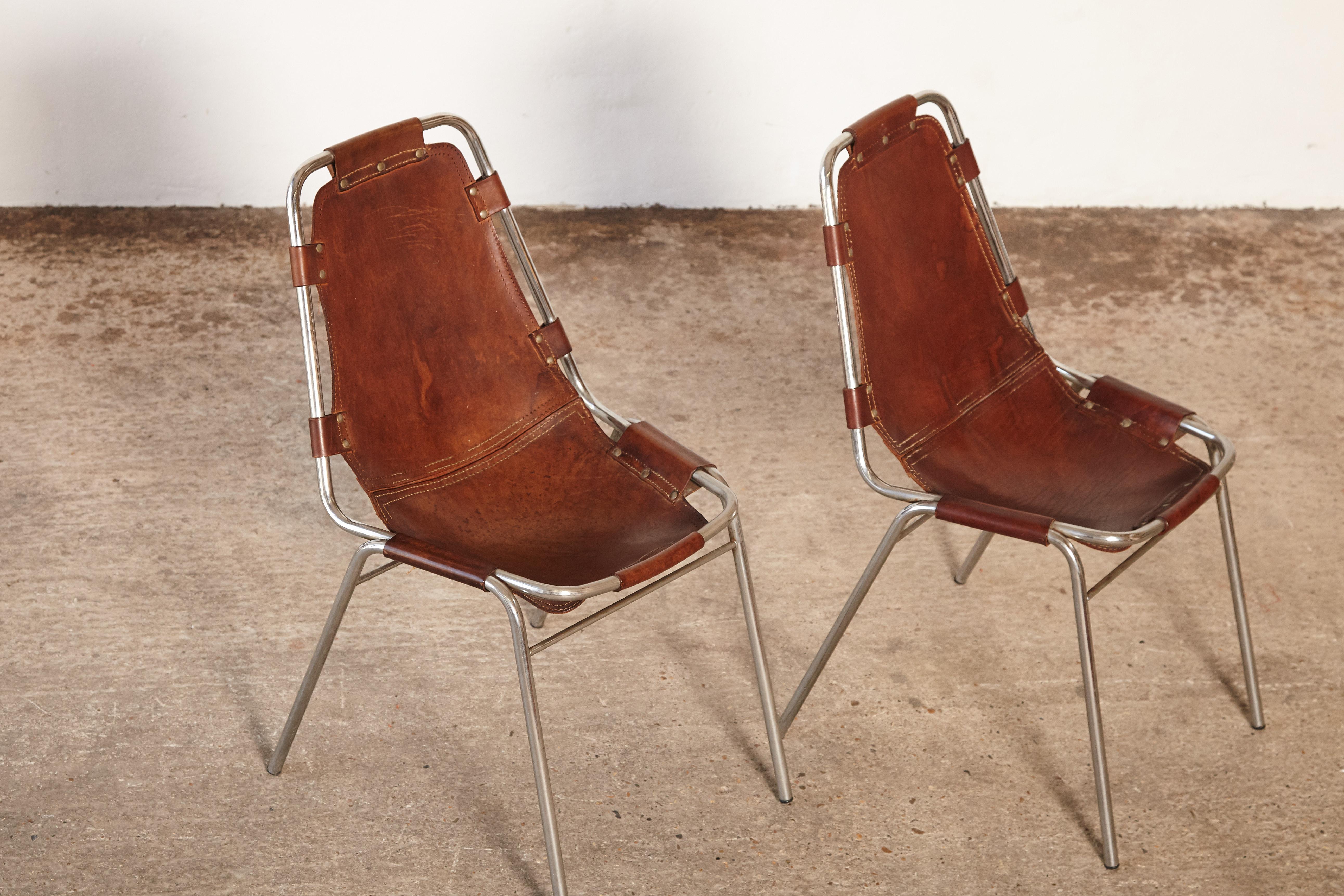 Set of 8 'Les Arcs' Chairs Selected by Charlotte Perriand, France / Italy, 1970s 8
