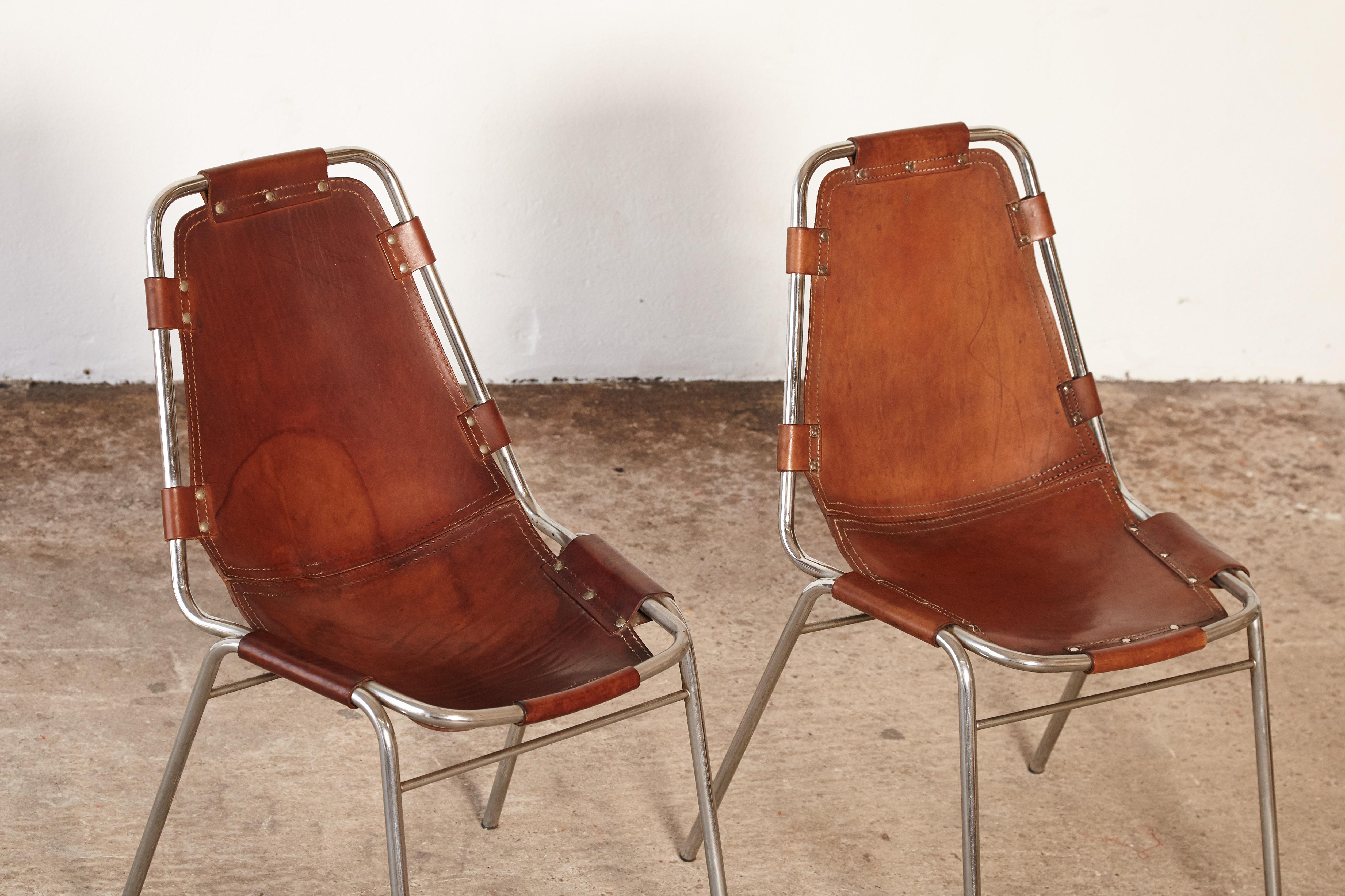 Set of 8 'Les Arcs' Chairs Selected by Charlotte Perriand, France / Italy, 1970s 10