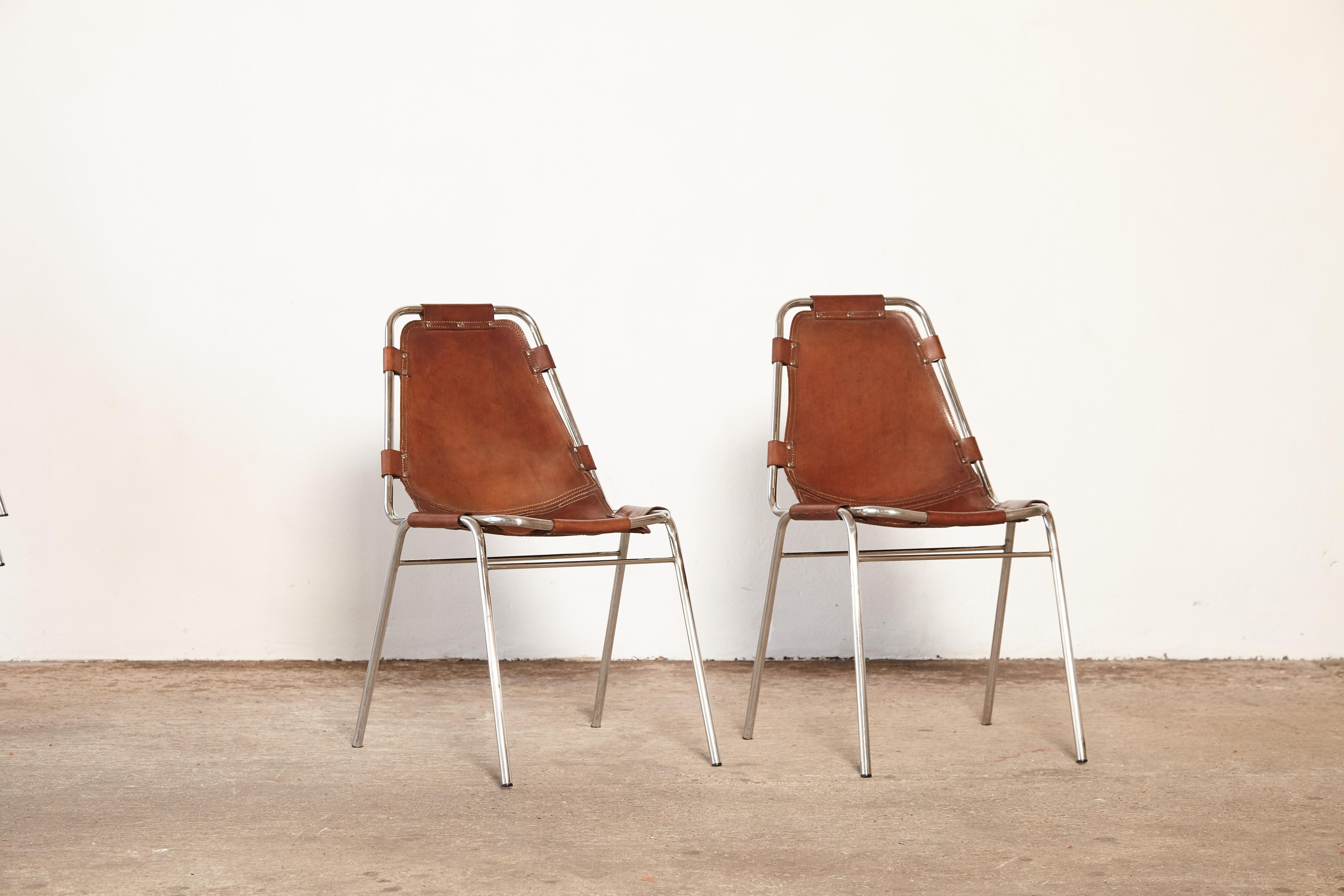 Set of 8 'Les Arcs' Chairs Selected by Charlotte Perriand, France / Italy, 1970s 1