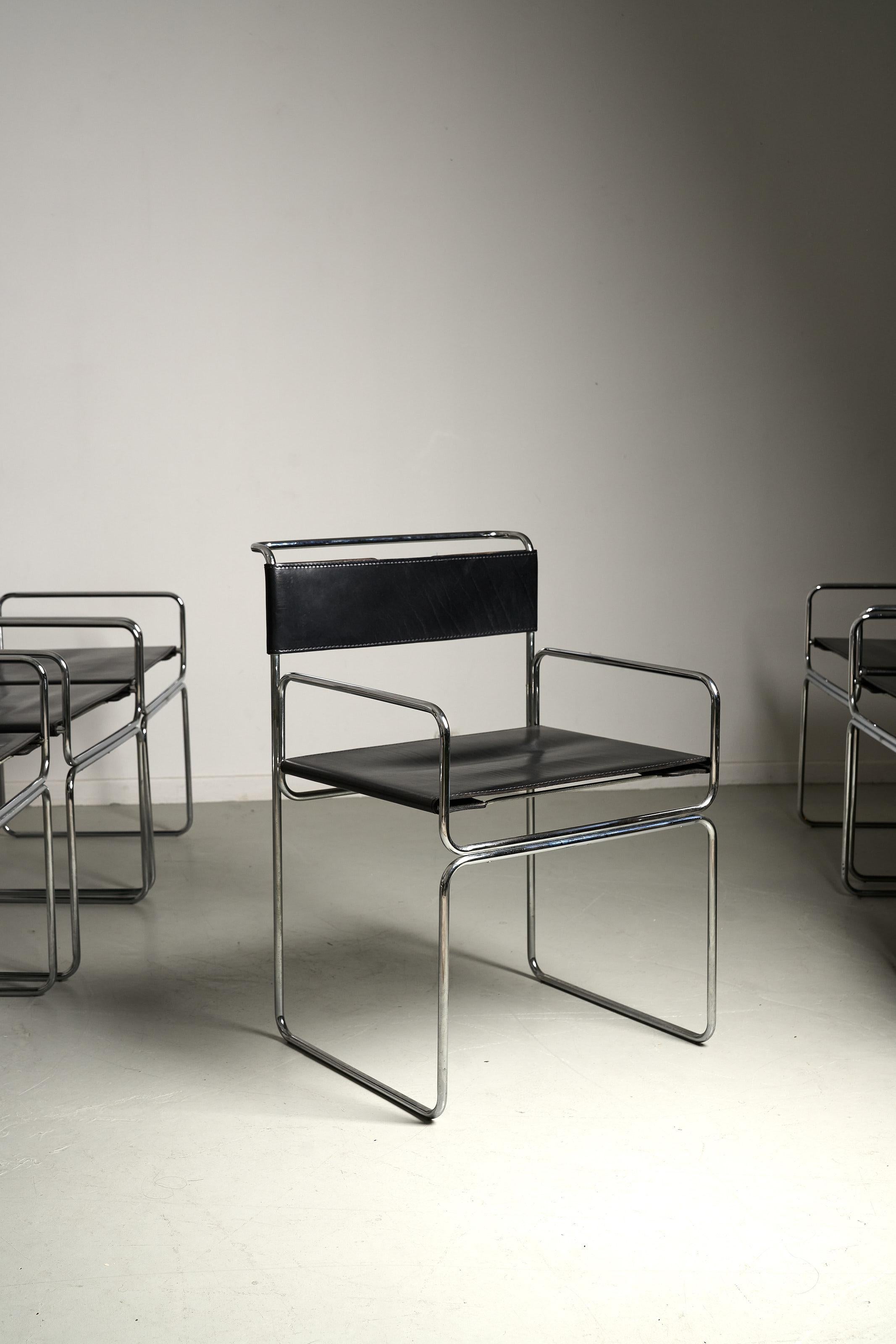 Set di 8 sedie Libellula di Giovanni Carini in vendita 3