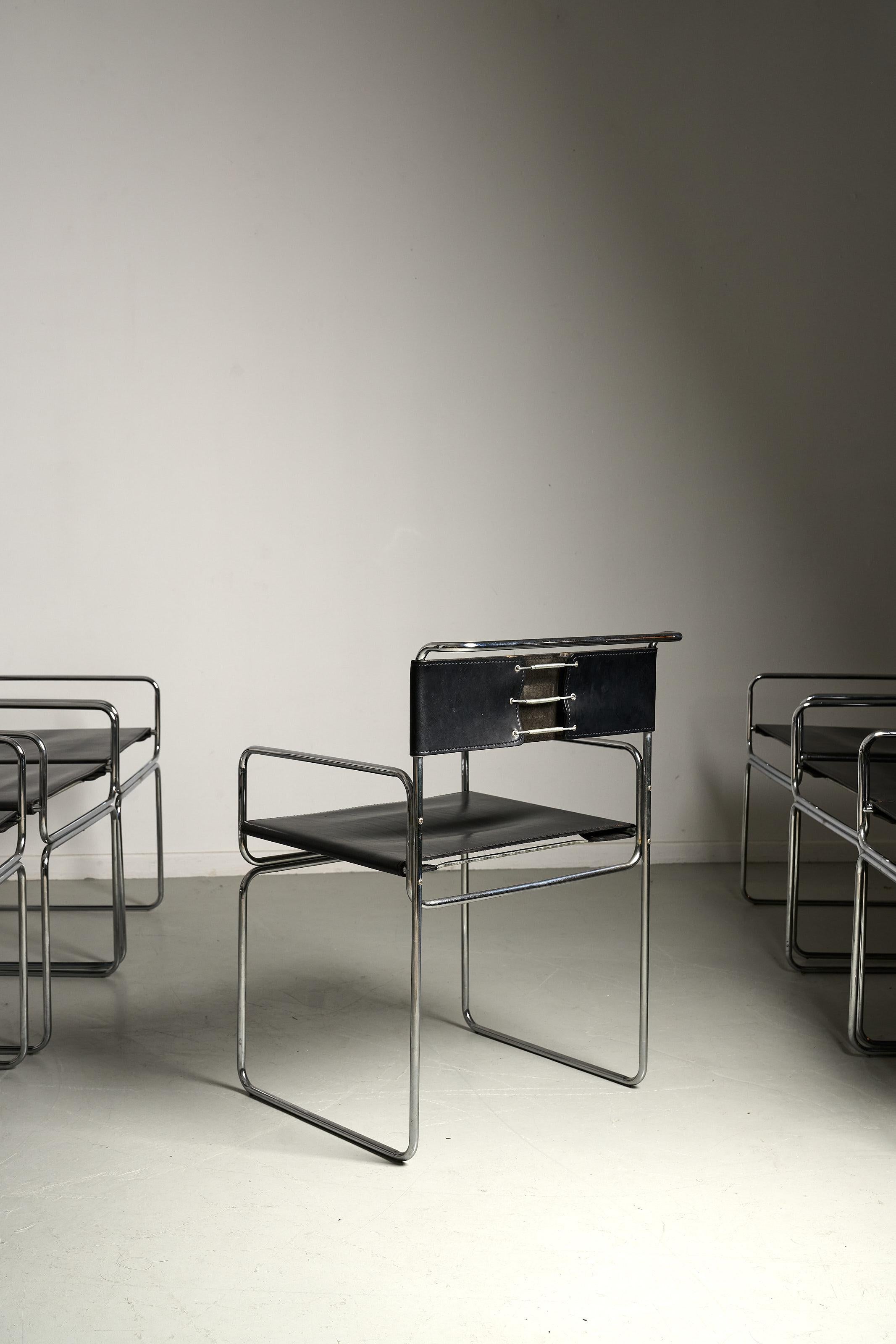 Set di 8 sedie Libellula di Giovanni Carini in vendita 4