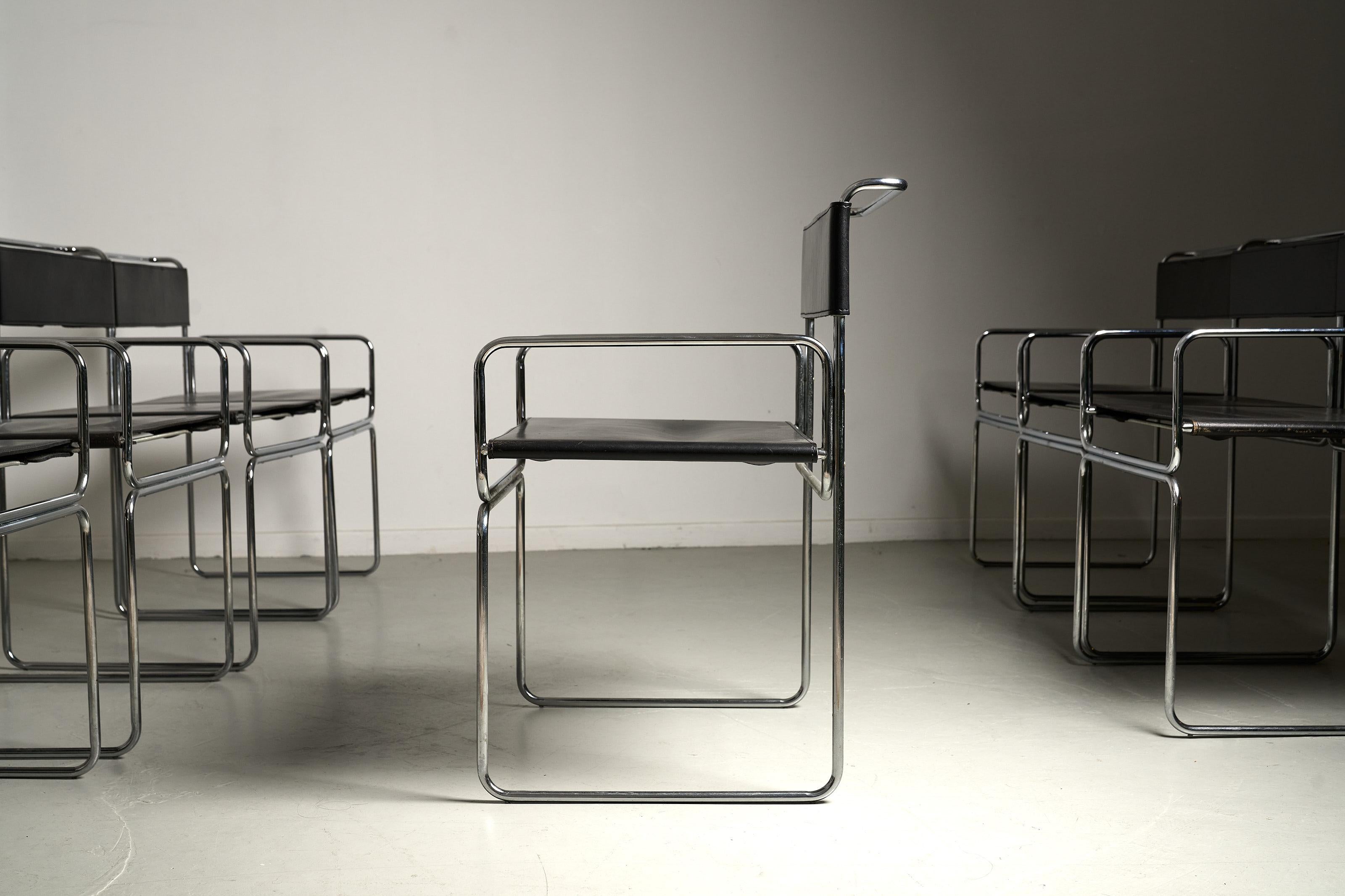 Set di 8 sedie Libellula di Giovanni Carini in vendita 5