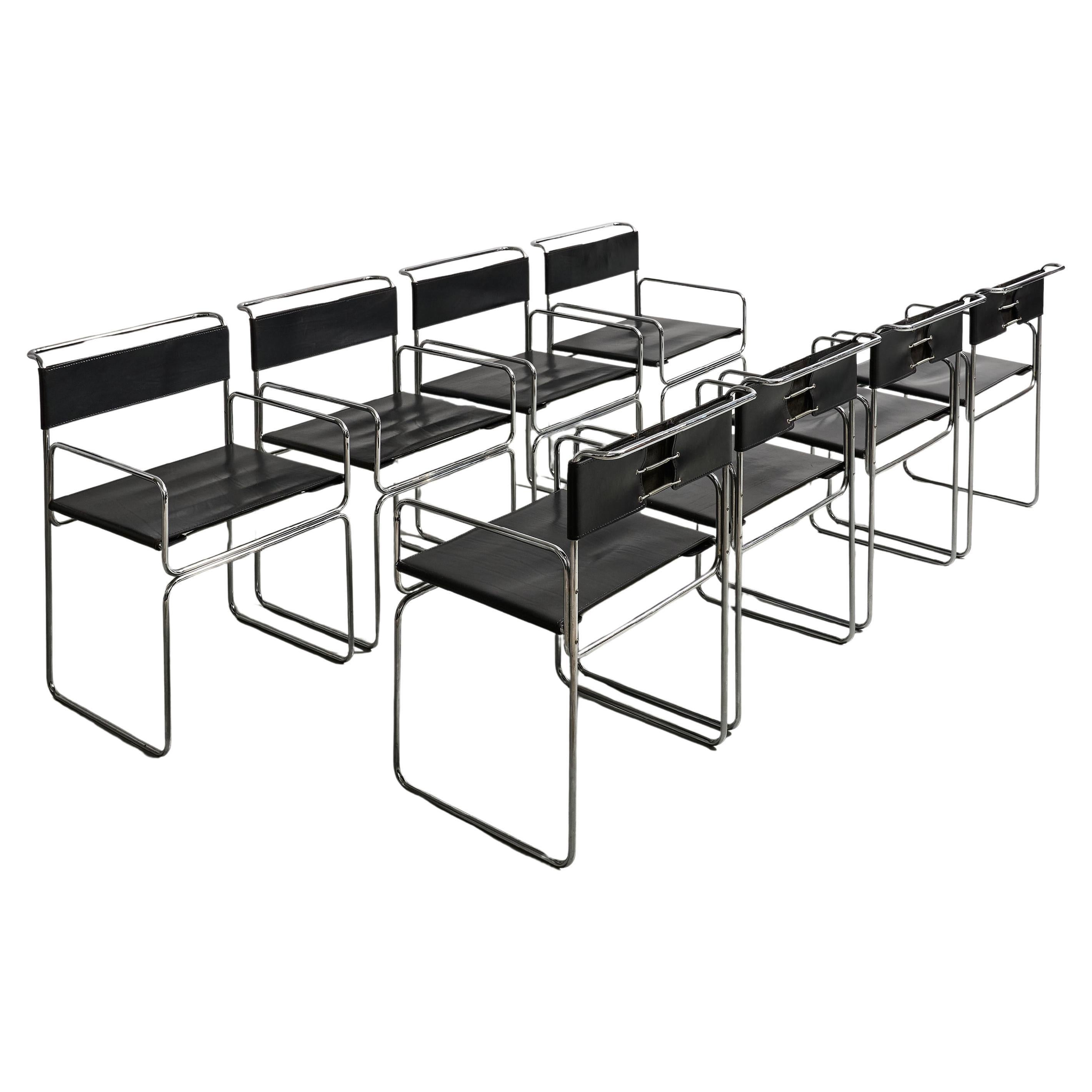 Set of 8 Libellula chairs by Giovanni Carini