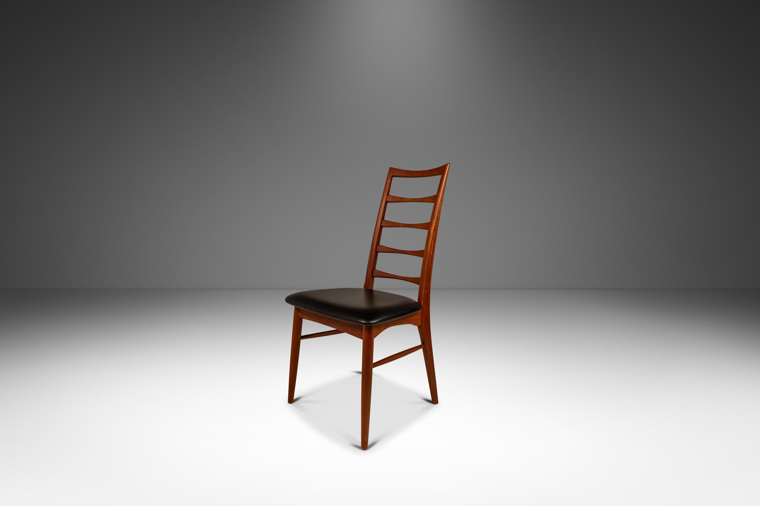 Mid-Century Modern Set of 8 Lis Ladderback Chairs, Niels Koefoed, Koefoeds Hornslet, Denmark, 1960s