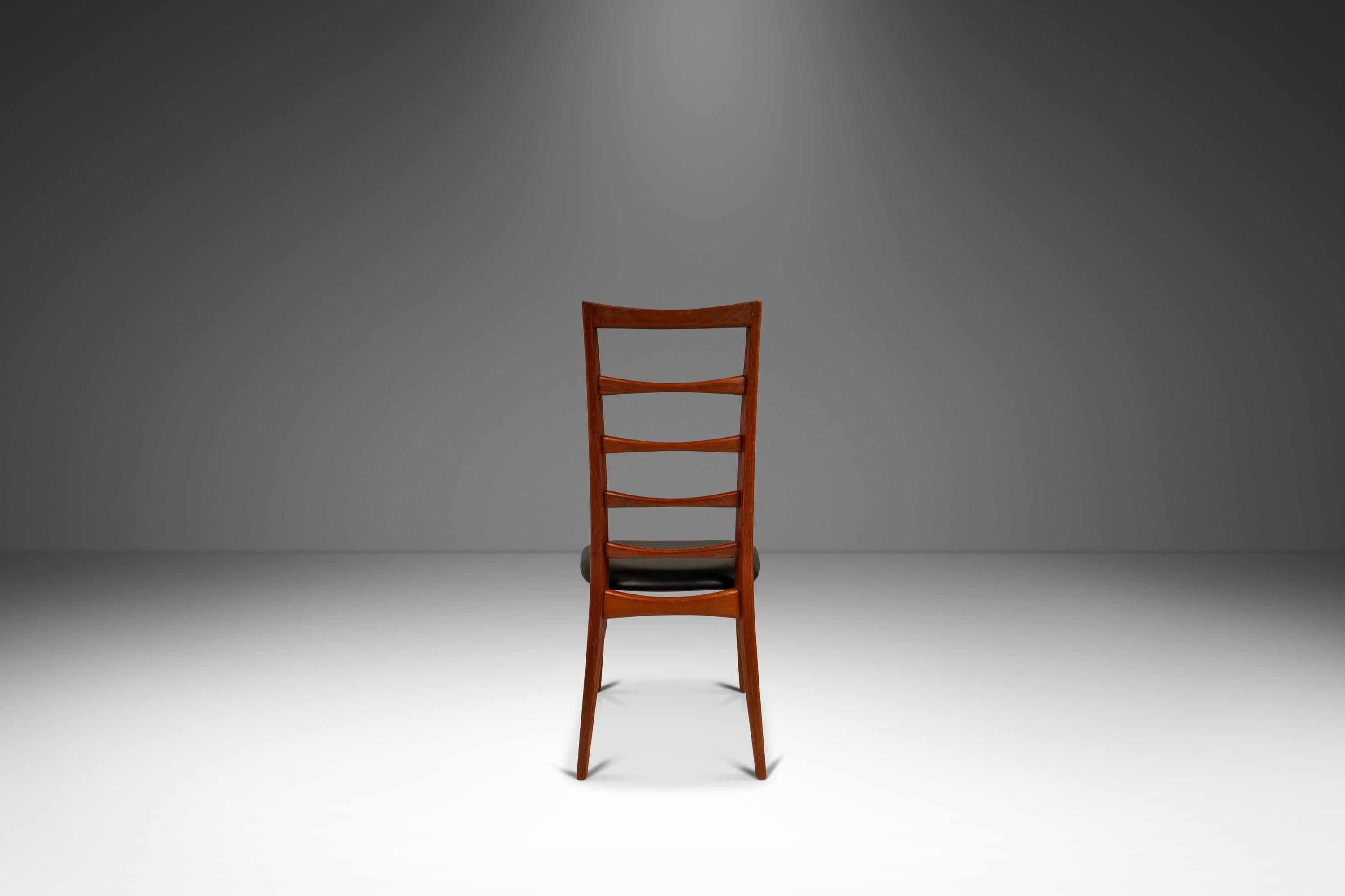 Danish Set of 8 Lis Ladderback Chairs, Niels Koefoed, Koefoeds Hornslet, Denmark, 1960s
