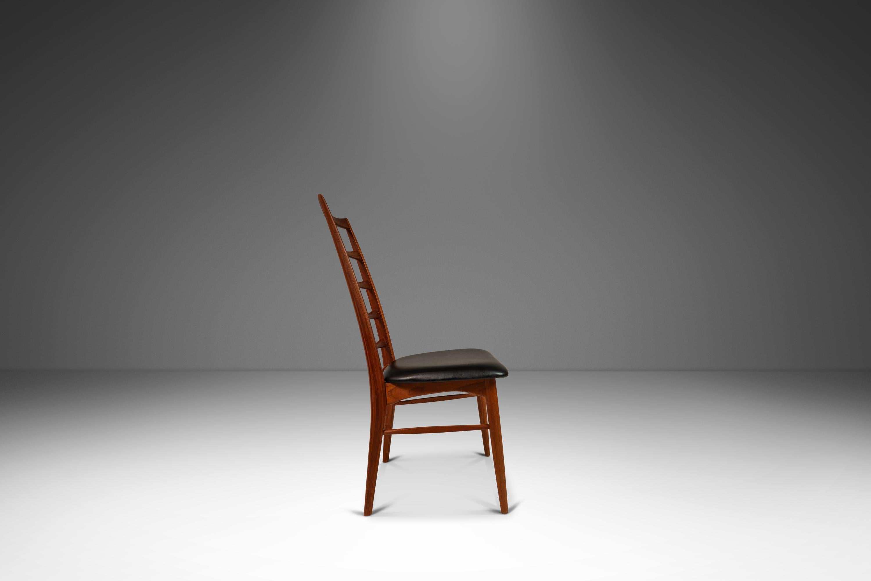 Set of 8 Lis Ladderback Chairs, Niels Koefoed, Koefoeds Hornslet, Denmark, 1960s In Good Condition In Deland, FL