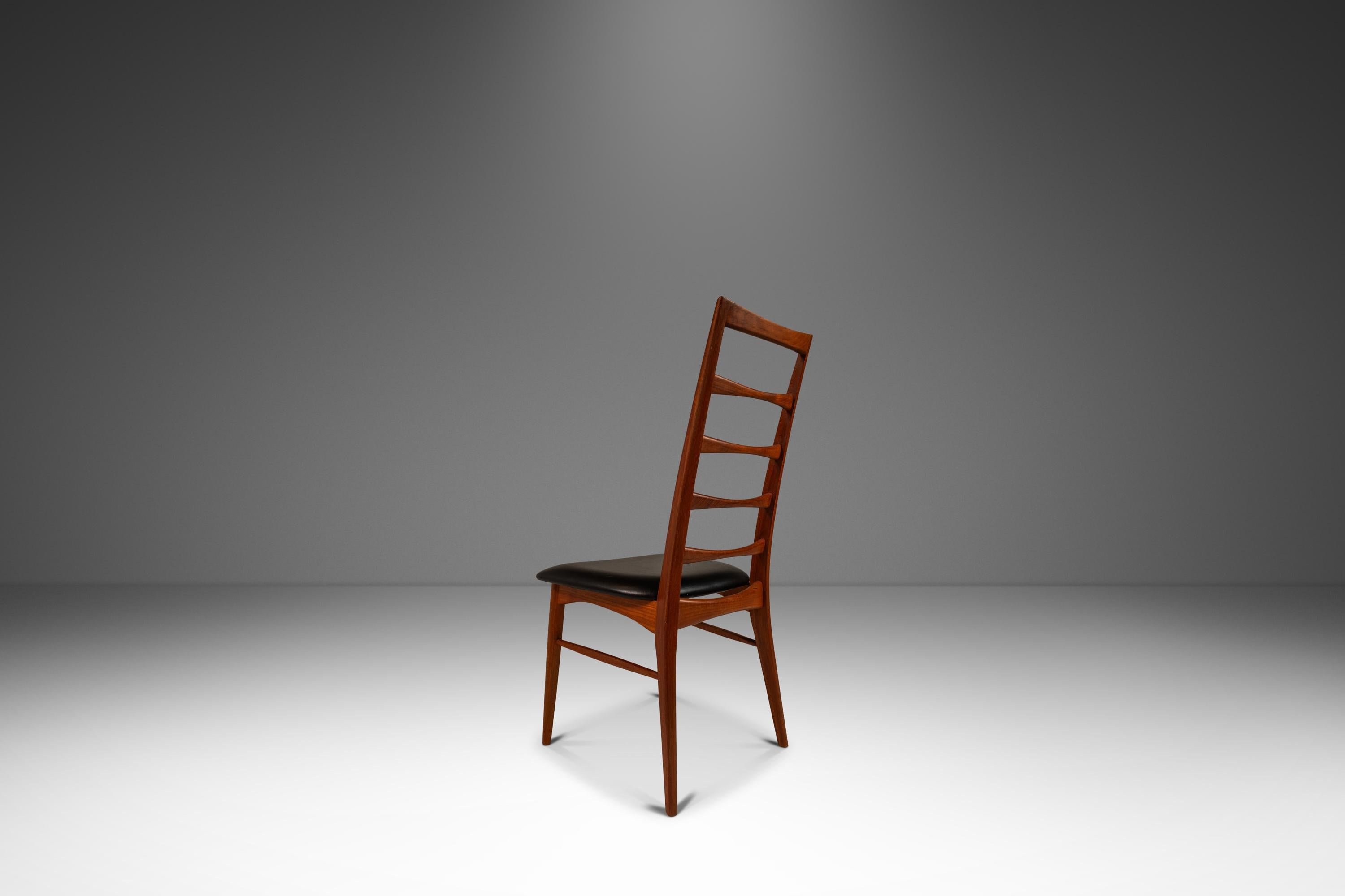 Teak Set of 8 Lis Ladderback Chairs, Niels Koefoed, Koefoeds Hornslet, Denmark, 1960s