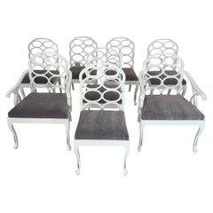 Juego de sillas de comedor «Loop» de 8", al estilo de Frances Elkins, de Phyllis Morris